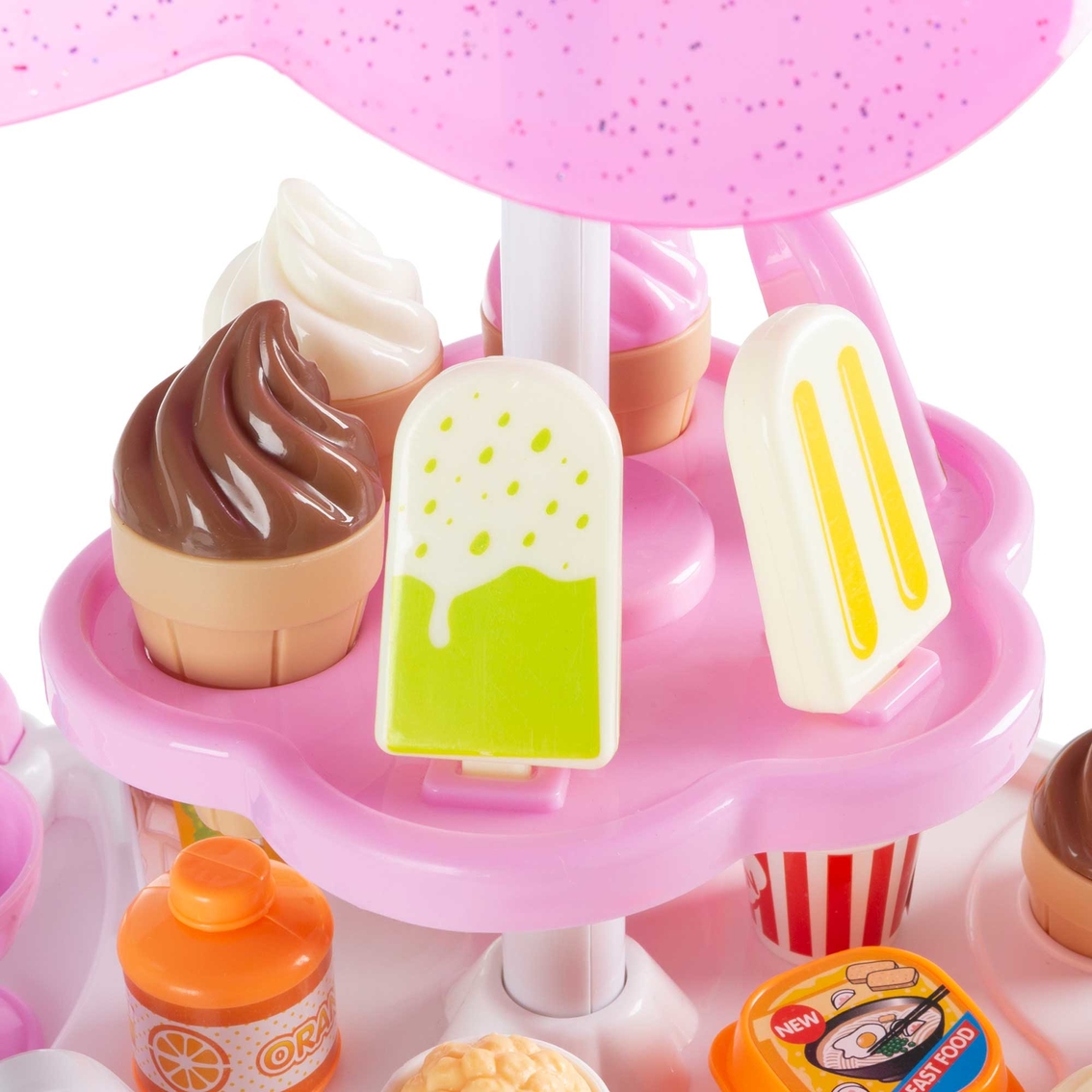 Hey! Play! Kids Ice Cream Cart Mini Pretend Play Food Stand - Image 4 of 7
