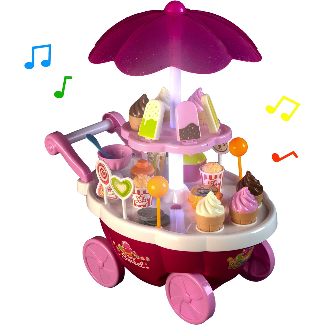 Hey! Play! Kids Ice Cream Cart Mini Pretend Play Food Stand - Image 5 of 7