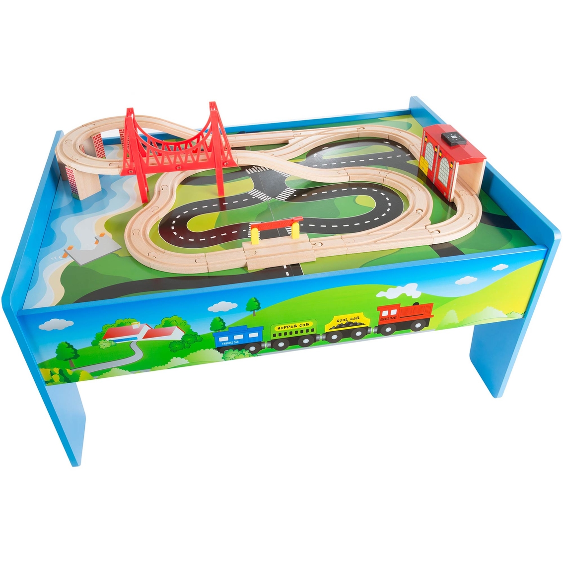 Hey! Play! Wooden Train Set Table - Image 2 of 8