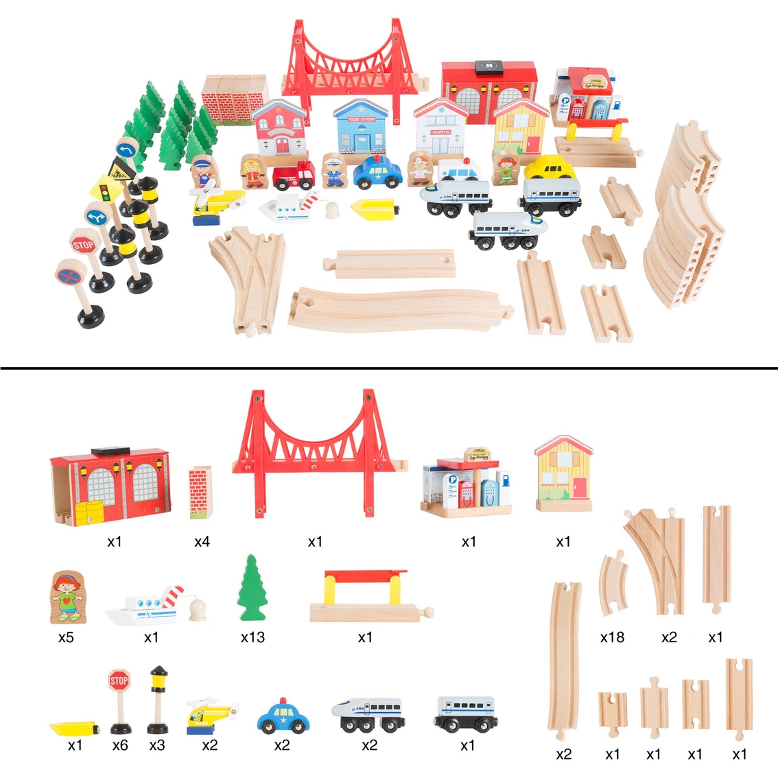 Hey! Play! Wooden Train Set Table - Image 4 of 8