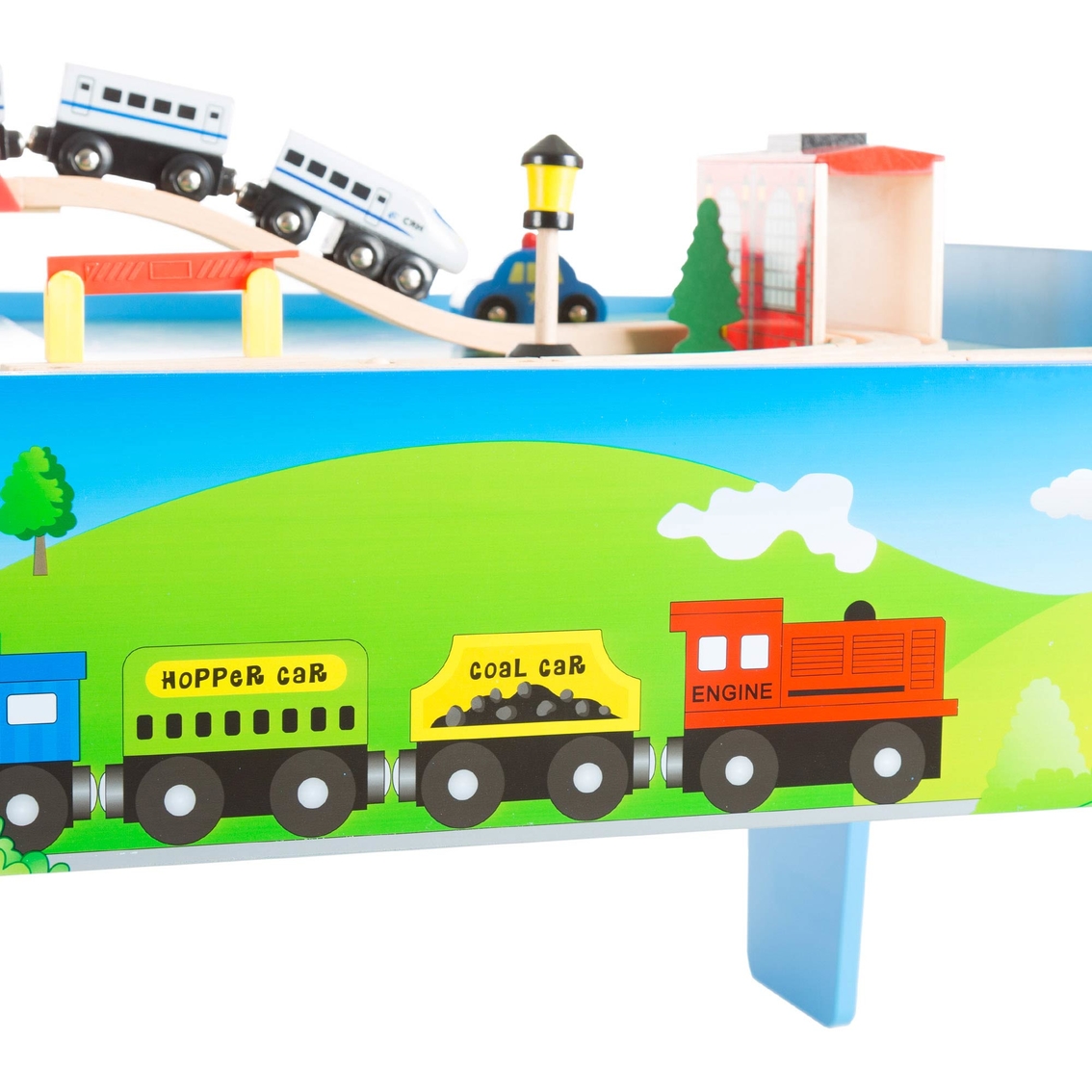 Hey! Play! Wooden Train Set Table - Image 5 of 8