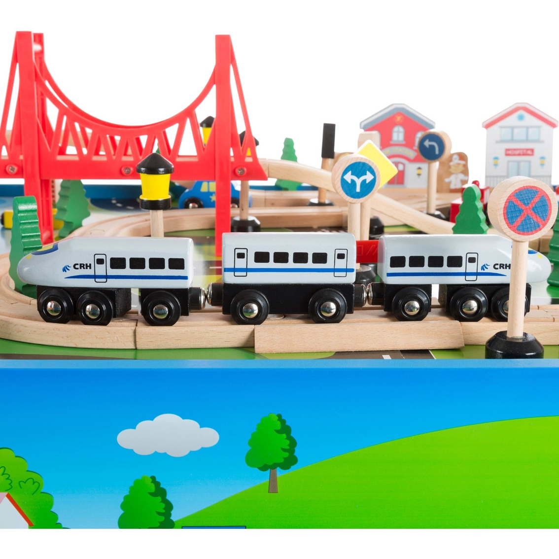 Hey! Play! Wooden Train Set Table - Image 7 of 8