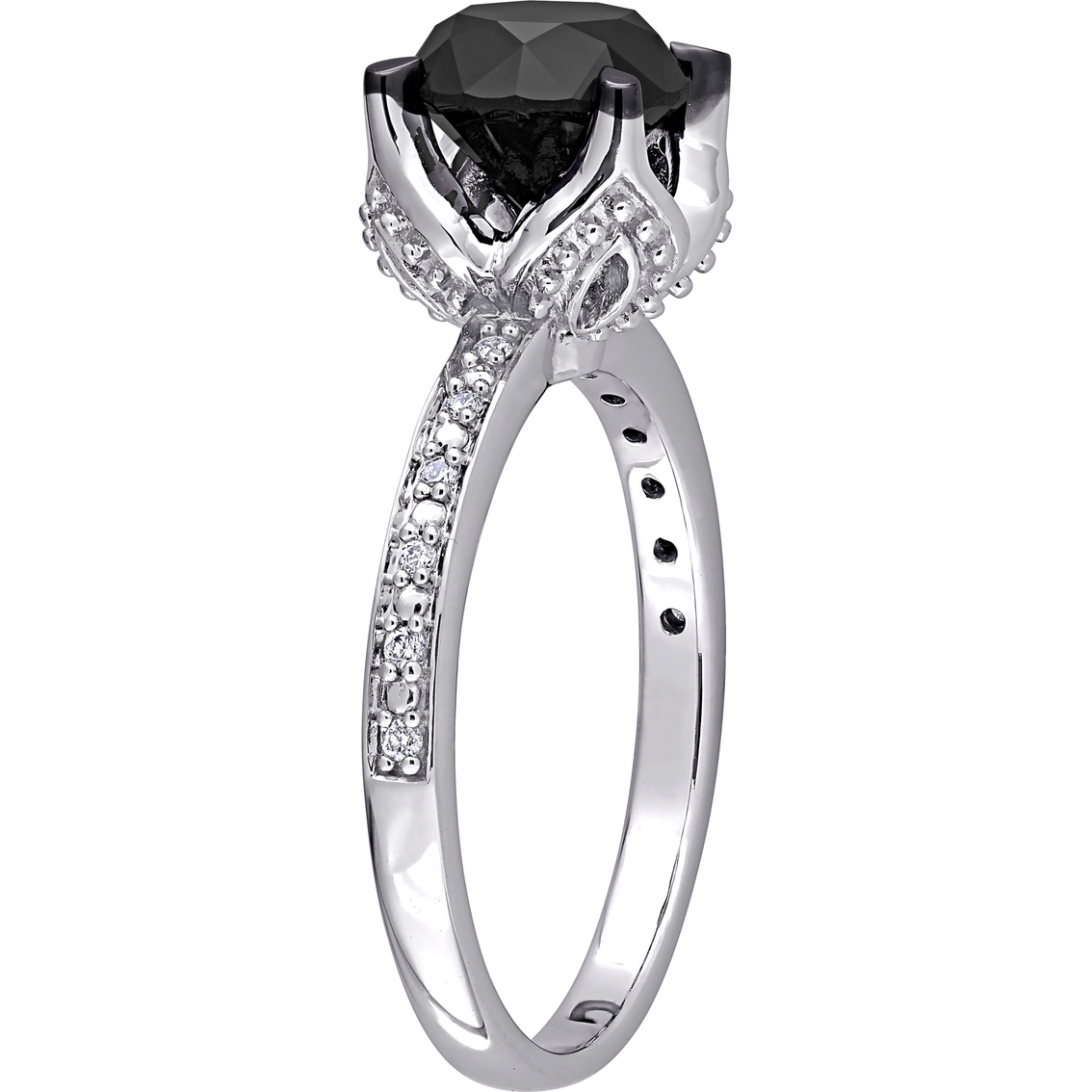Diamore 14K White Gold 2 CTW Black and White Diamond Engagement Ring - Image 2 of 4