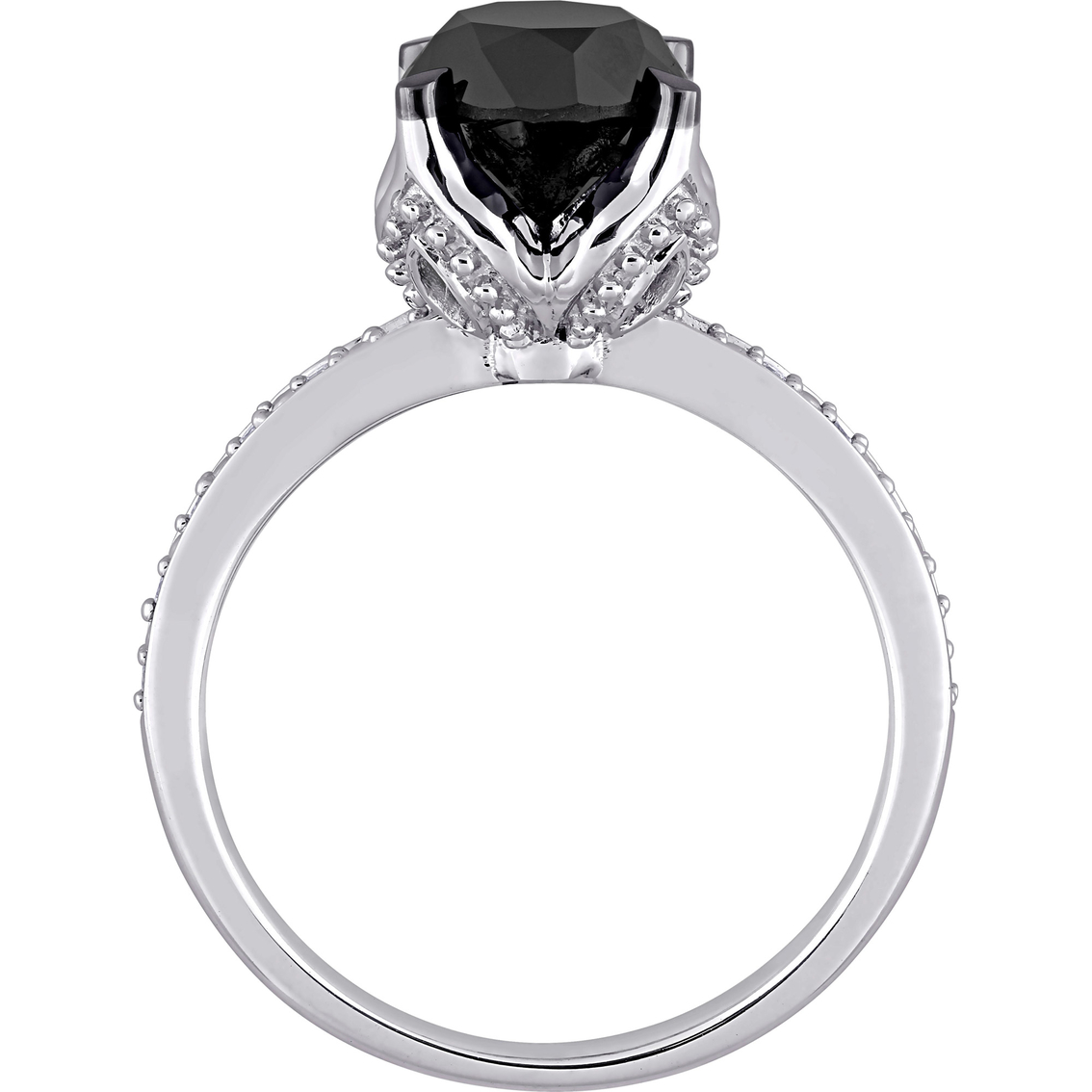 Diamore 14K White Gold 2 CTW Black and White Diamond Engagement Ring - Image 3 of 4