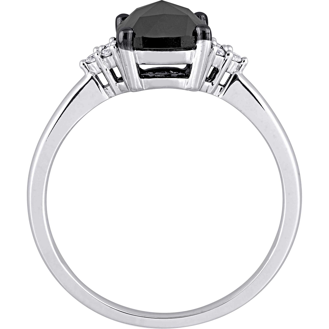 Diamore 14K White Gold 1 1/3 CTW Black and White Diamond Cushion Cut Ring - Image 3 of 4
