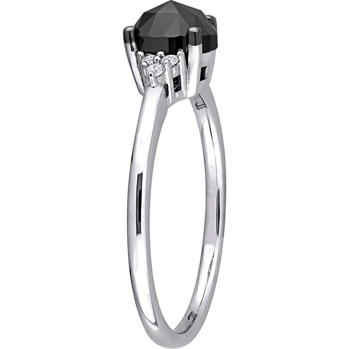 Diamore 14K White Gold 1 CTW Black and White Diamond Oval Engagement Ring - Image 2 of 4