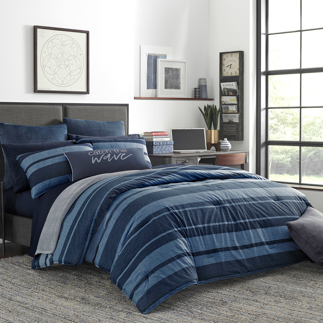Nautica Longpoint Comforter And Pillow Sham Set, Bedding Sets, Household