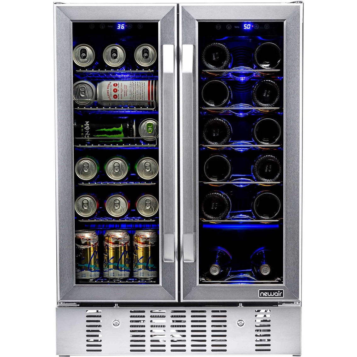 NewAir 24 in. Built-in Dual Zone 18 Bottle and 58 Can Wine and Beverage Cooler - Image 2 of 10