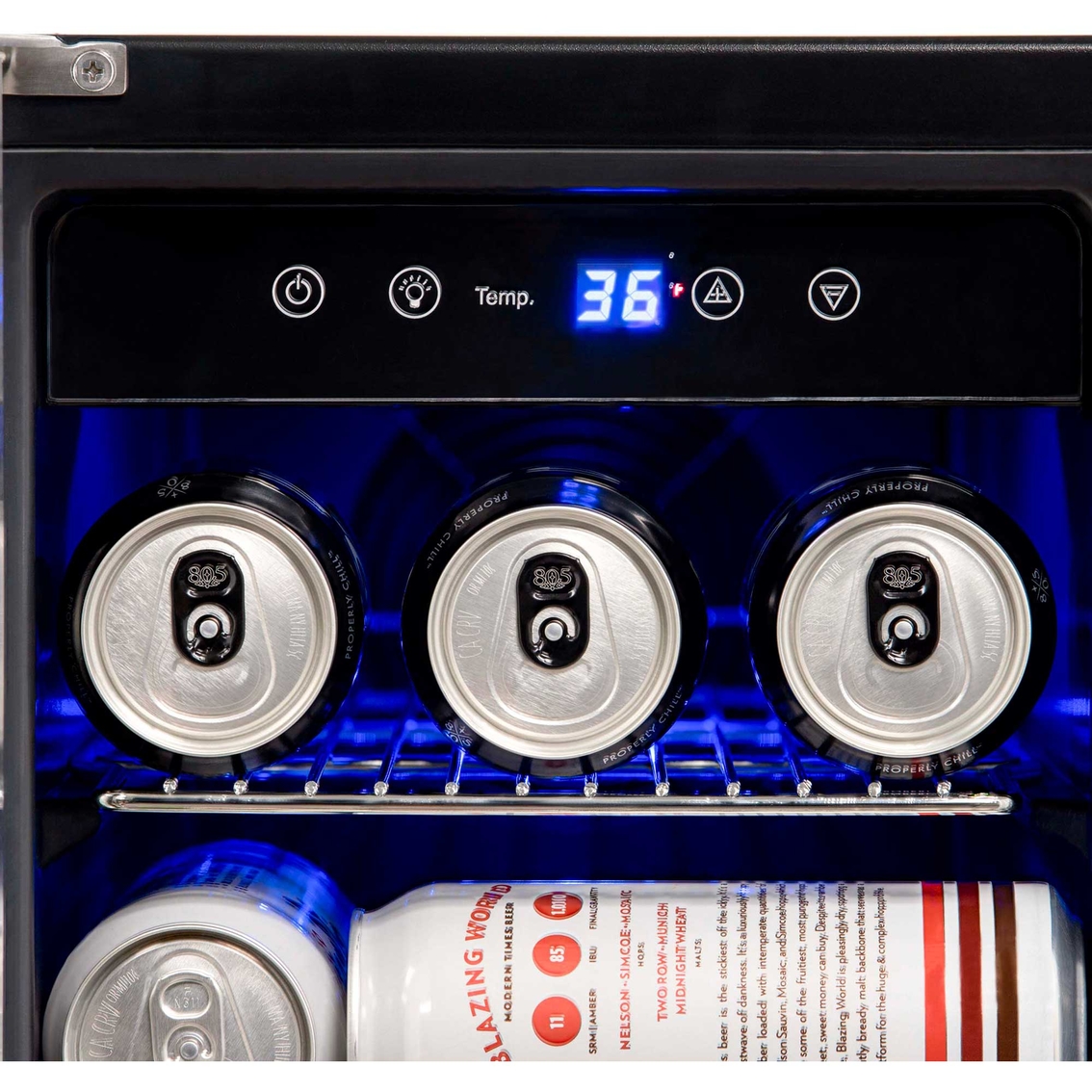 NewAir 24 in. Built-in Dual Zone 18 Bottle and 58 Can Wine and Beverage Cooler - Image 6 of 10