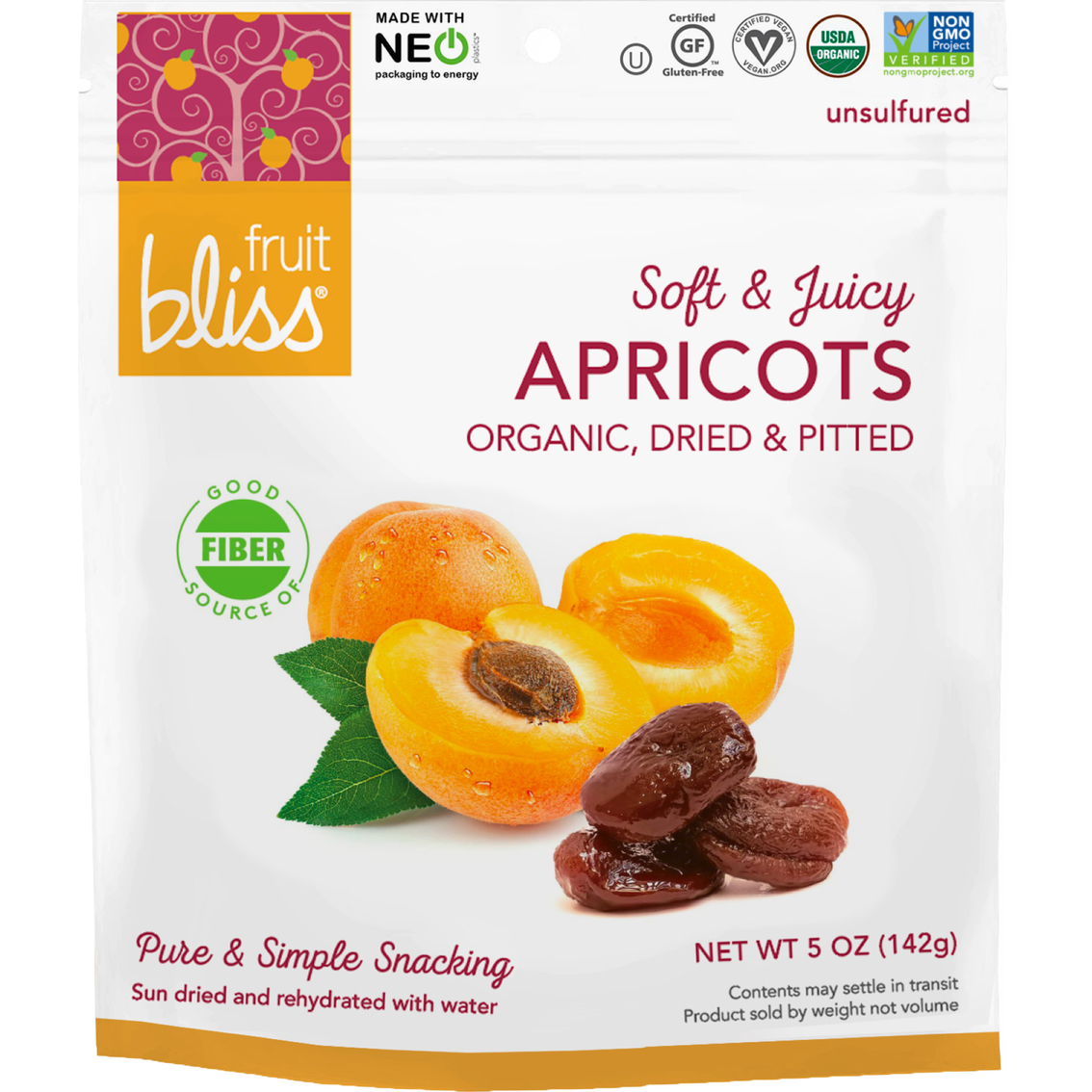 Fruit Bliss Organic Apricots 12 units/ 4 oz.
