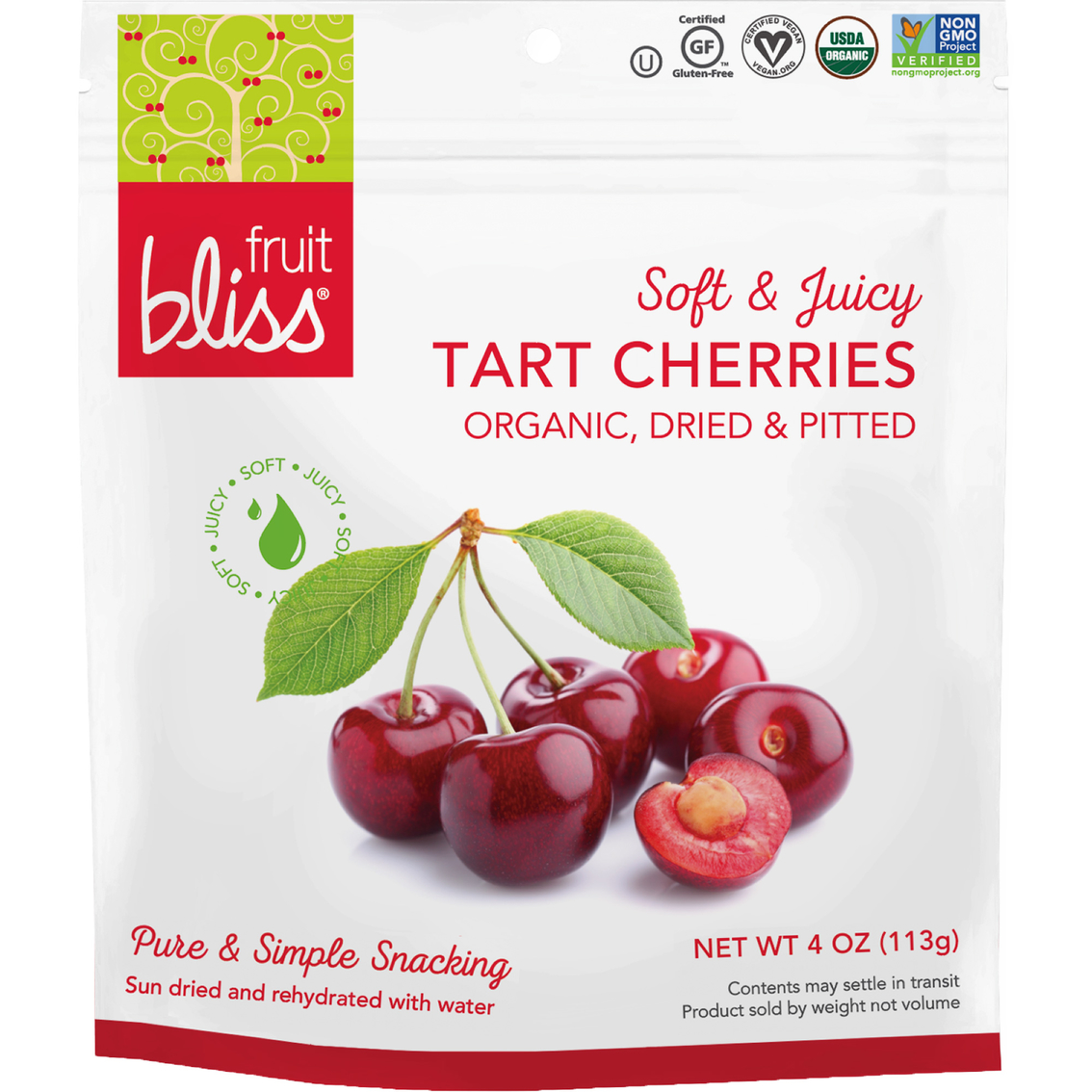 Fruit Bliss Organic Tart Cherries 12 units/ 4 oz.