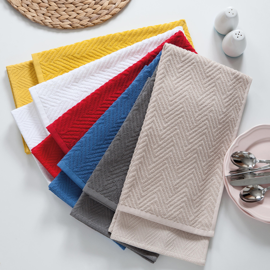 Ozan Premium Home 100% Genuine Turkish Cotton Capparis Kitchen Towels, Set of 2 - Image 3 of 3