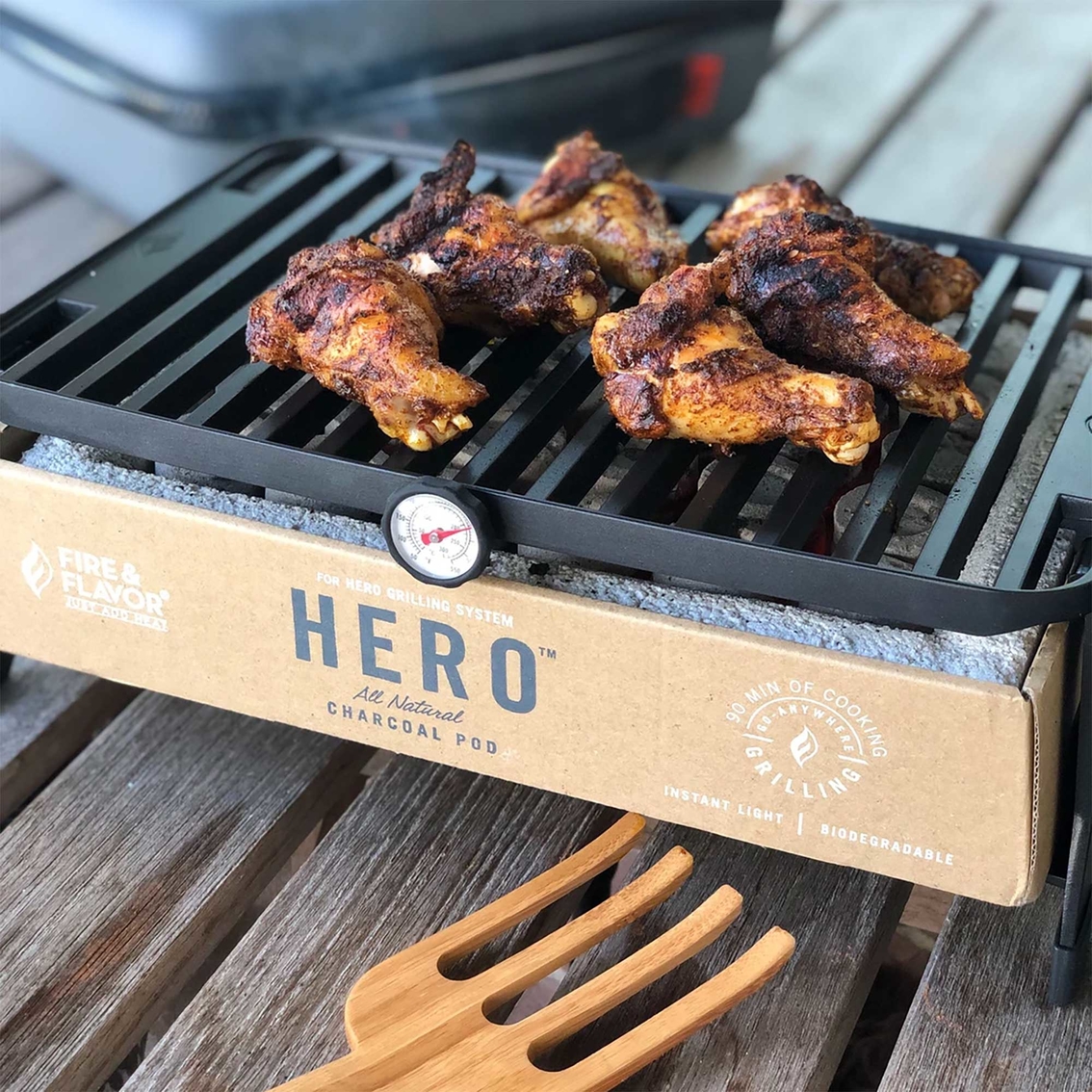 Hero Fire & Flavor 9.5" Portable Charcoal Grill