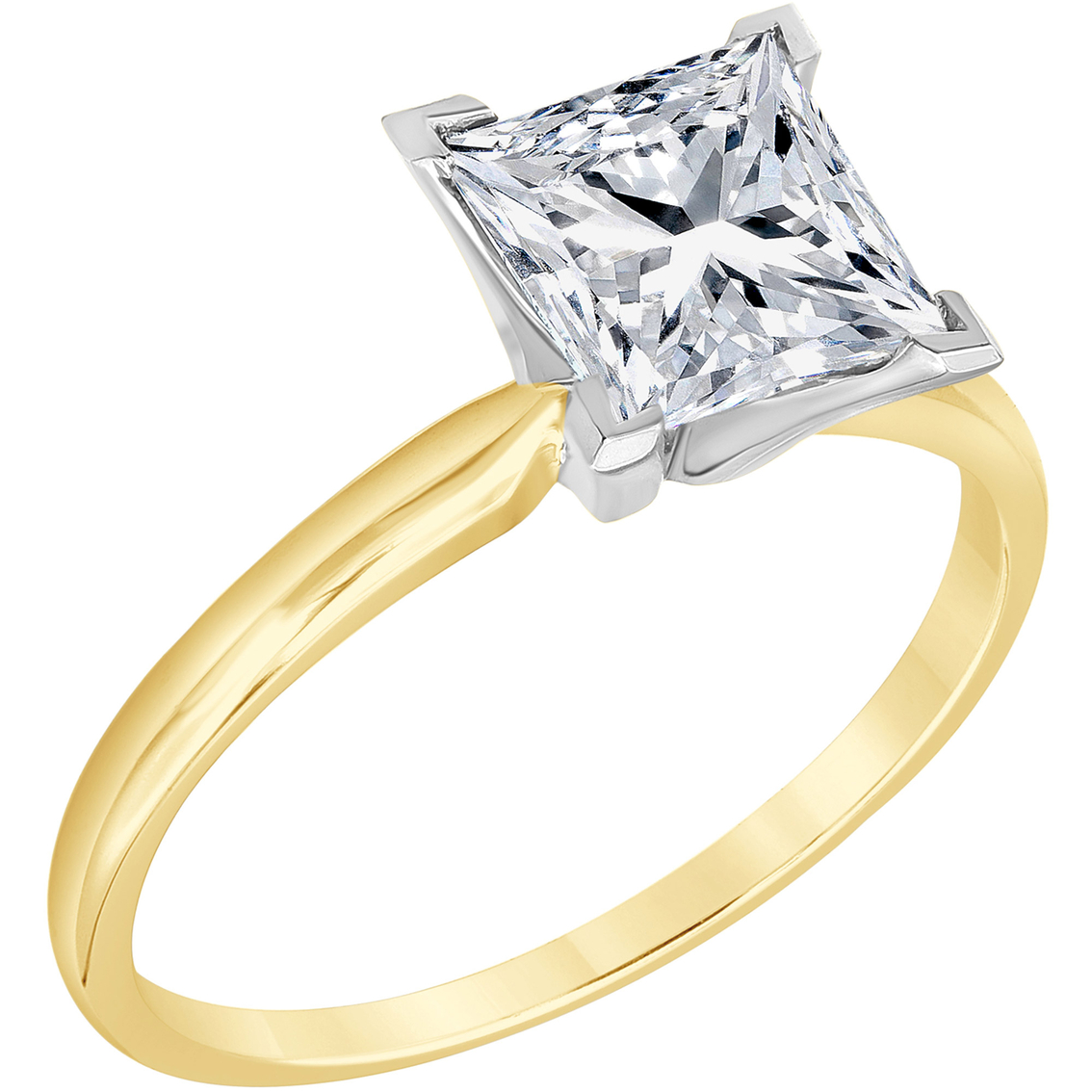 14k1 1/2 Ct Princess Cut Diamond Solitaire Ring | Solitaires Over 1 Ct ...