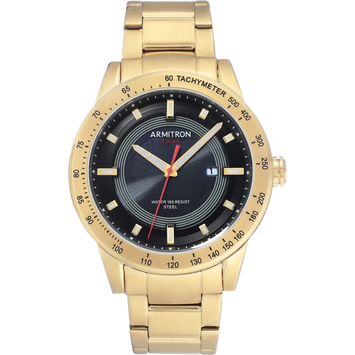 Armitron Men's Solar Powered Gold-tone Bracelet Watch 20/5288bkgp ...