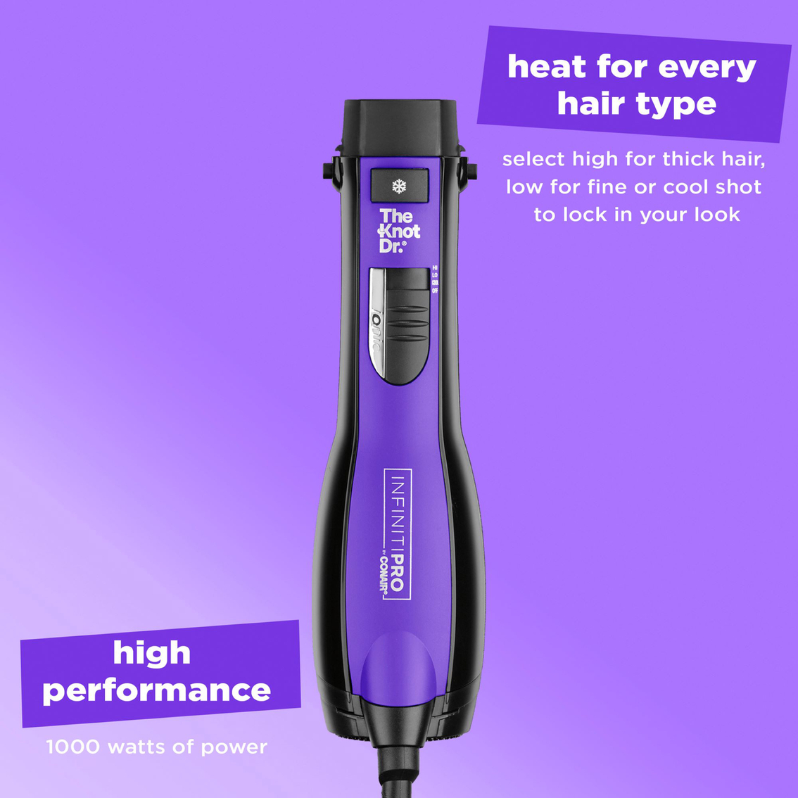 Conair The Knot Dr. Detangling Hot Air Brush - Image 8 of 9