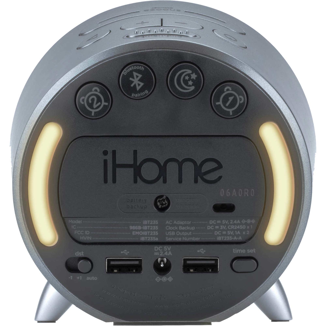 iHome PowerClock Bluetooth Alarm Clock with Dual USB Charging and Ambient Light - Image 2 of 10