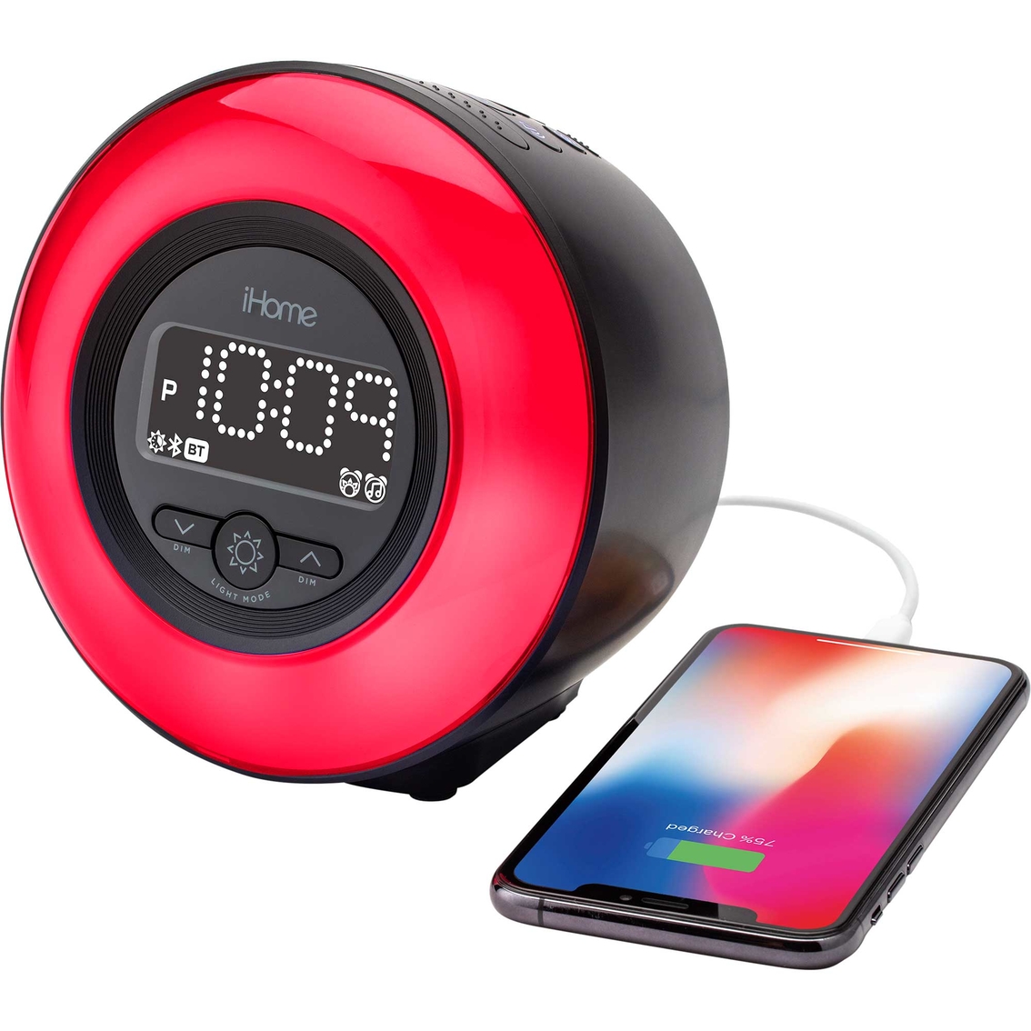 iHome PowerClock Glow Bluetooth Color Changing FM Alarm Clock Radio - Image 6 of 9