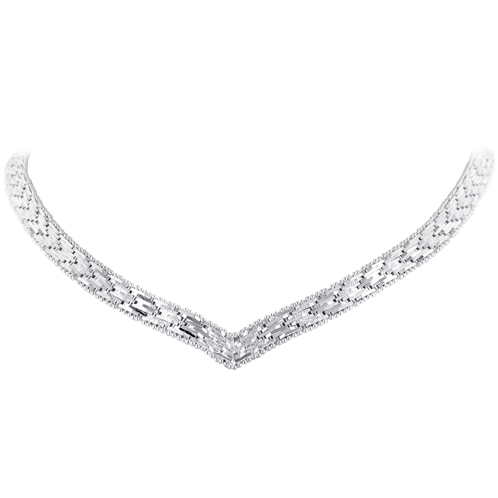 Silver V Necklace 