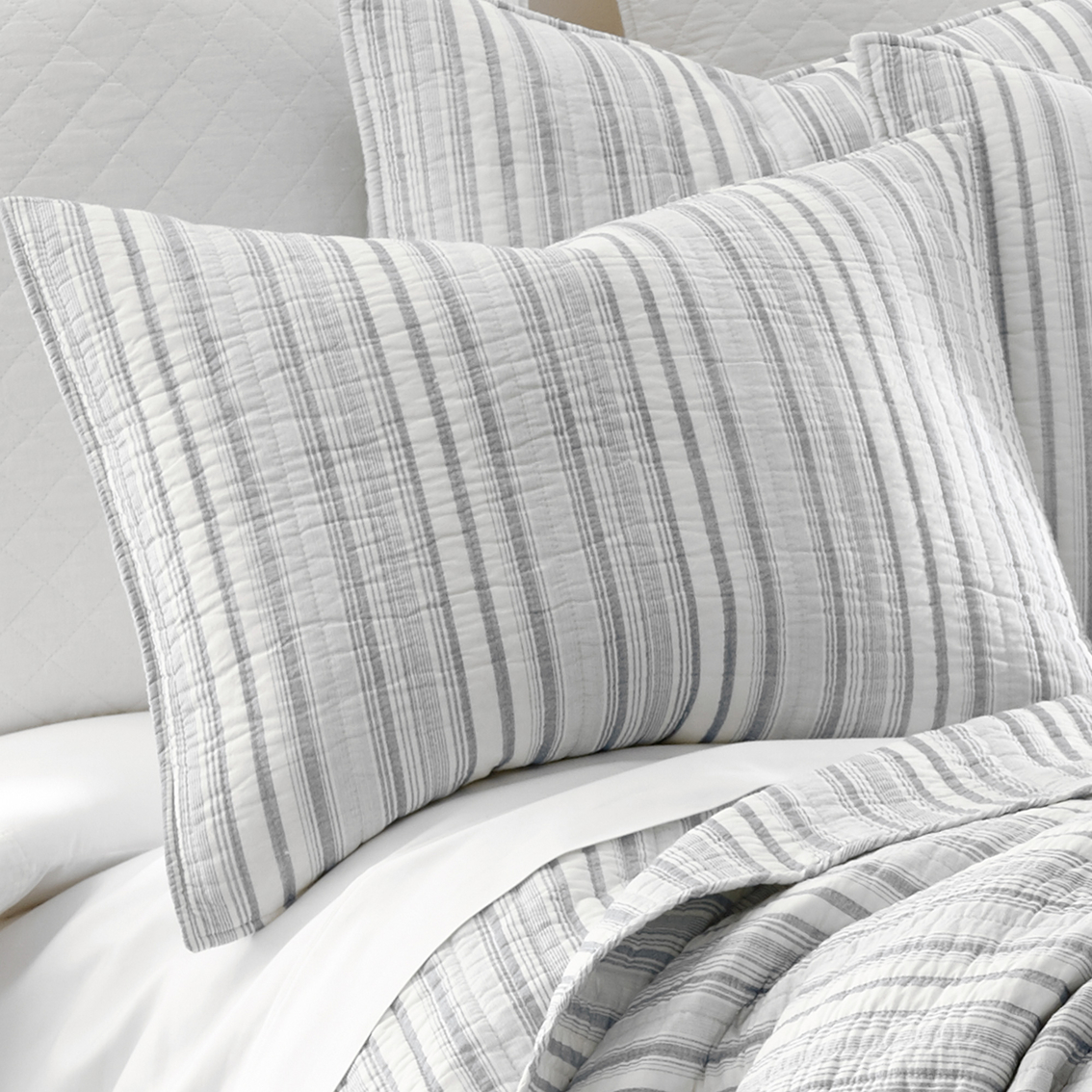 Levtex Home Bondi Stripe Gray Quilt Set - Image 3 of 4