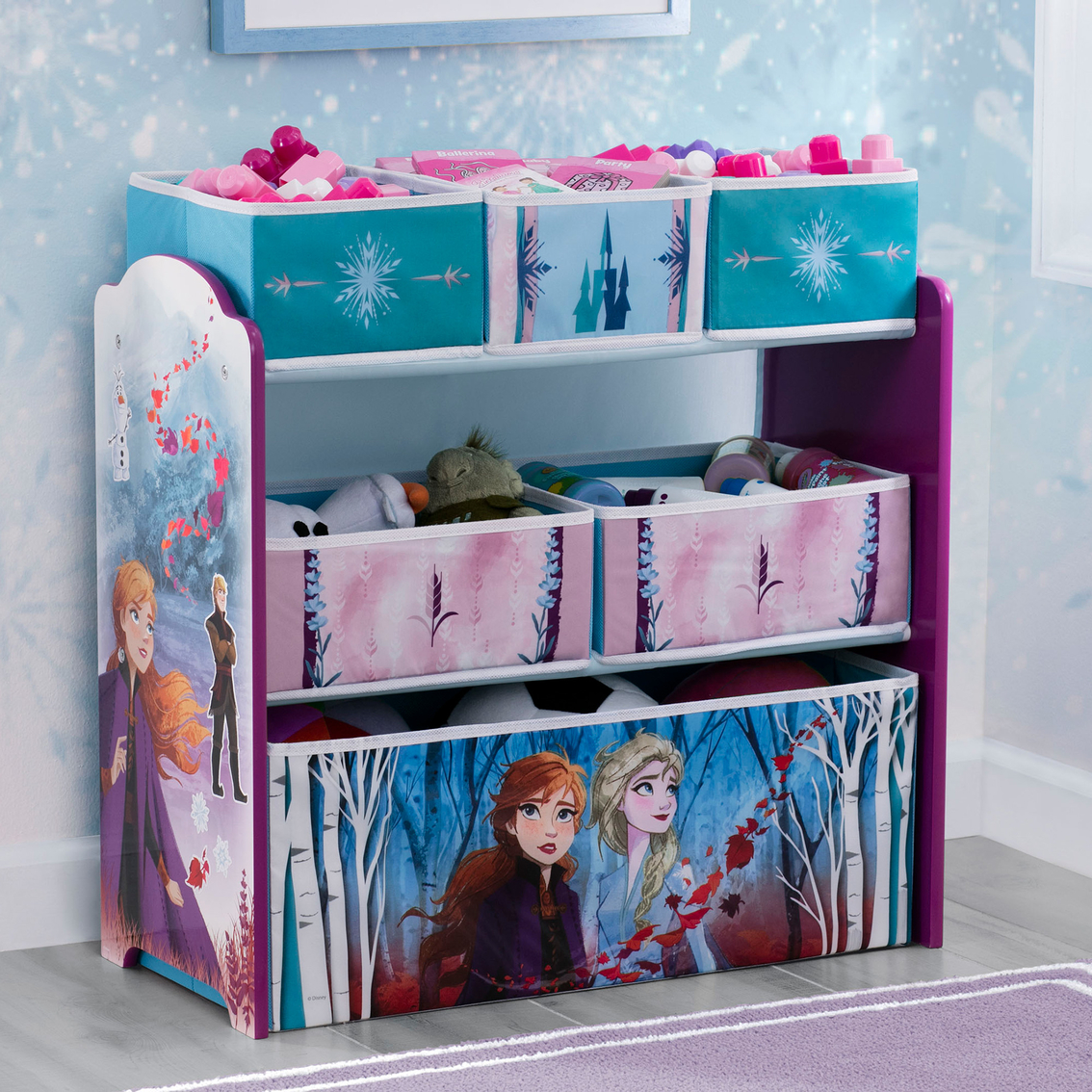 Delta Children Disney Frozen II Design and Store 6 Bin Toy Organizer - Image 9 of 9