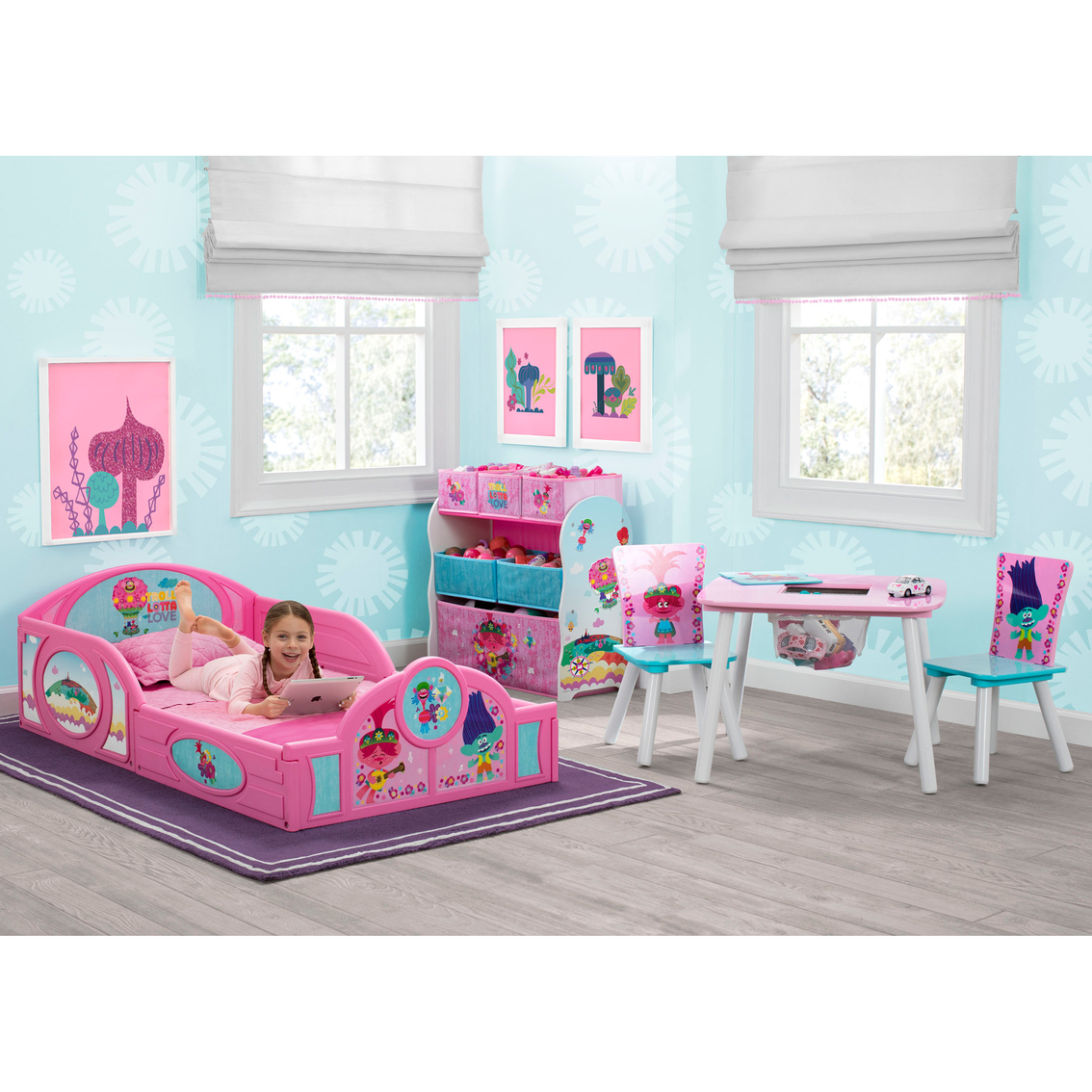 Delta Children Trolls World Tour Plastic Sleep and Play Toddler Bed - Image 9 of 9