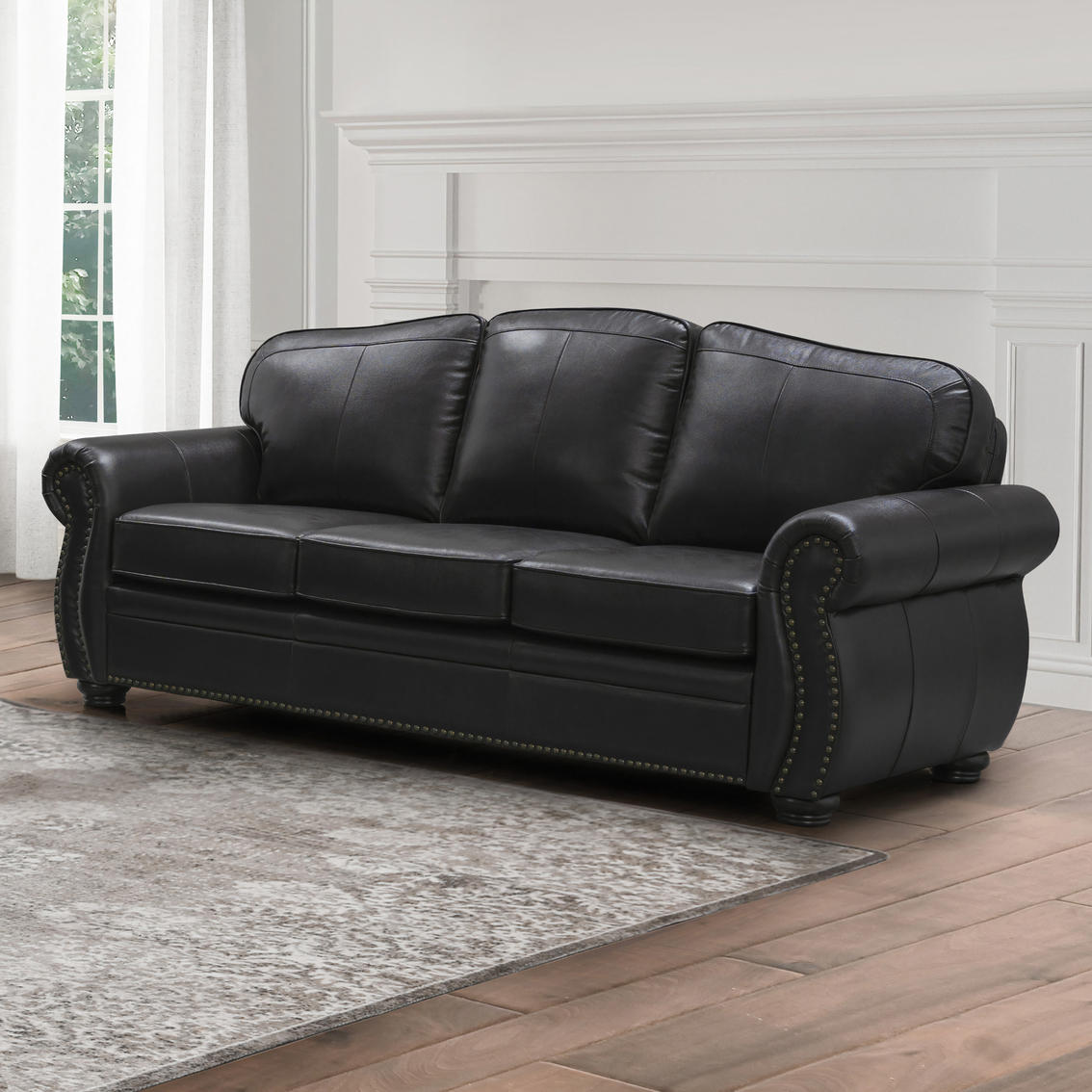 Abbyson Glenn Leather Sofa And Armchair