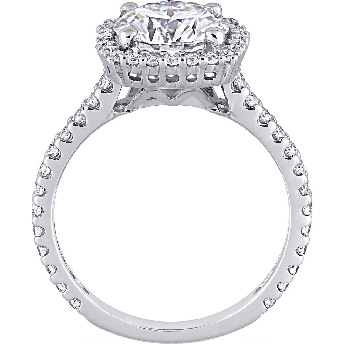 Sofia B. 10K White Gold 2 1/2 CTW Moissanite Halo Engagement Ring - Image 3 of 4