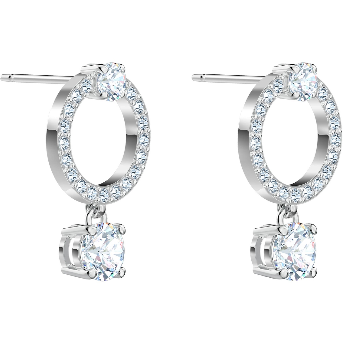 Swarovski Silvertone Attract Circle Stud Earrings - Image 3 of 4