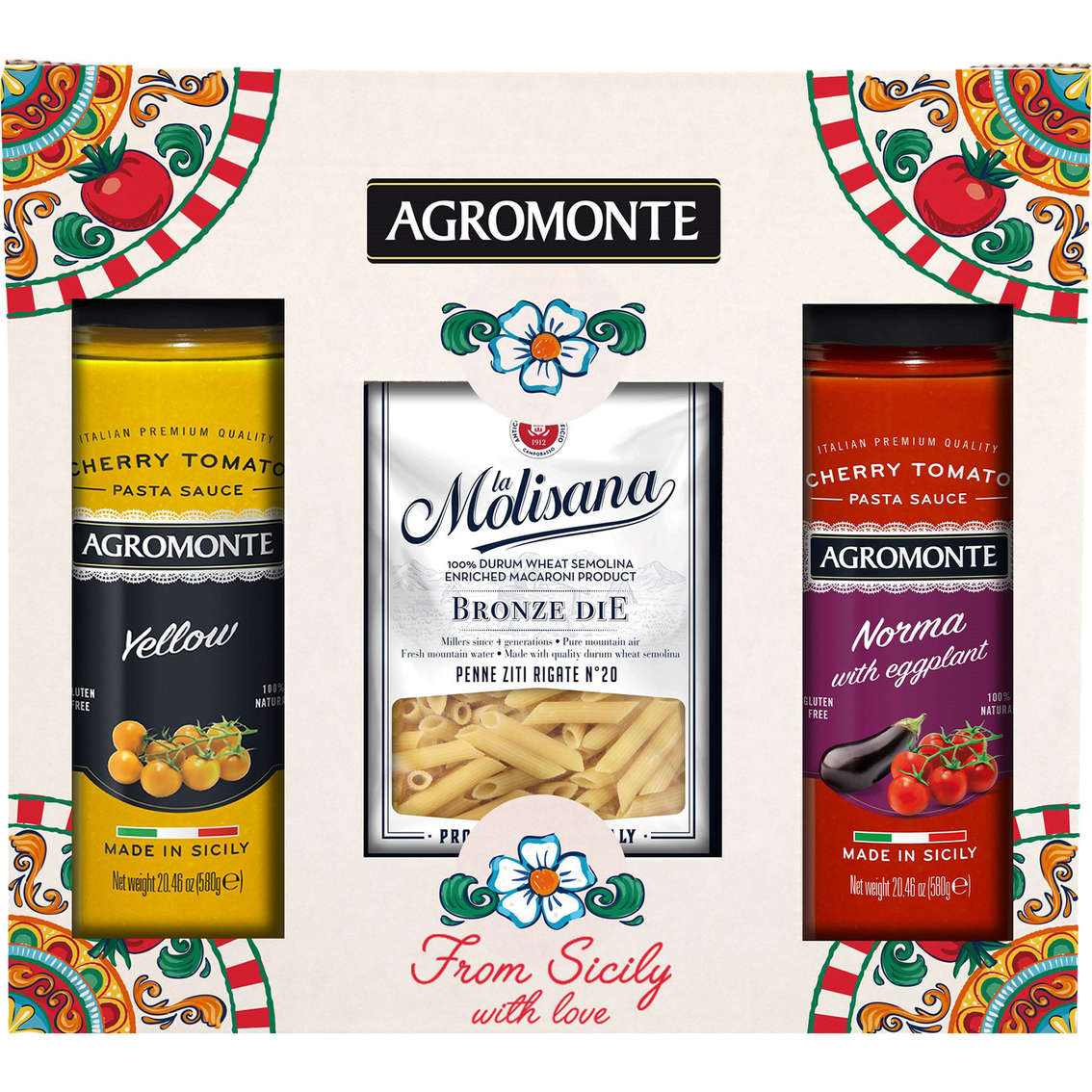 Agromonte Gift Box Yellow Sauce And Norma Pasta La Molisana 6 Ct., Gift  Baskets, Food & Gifts