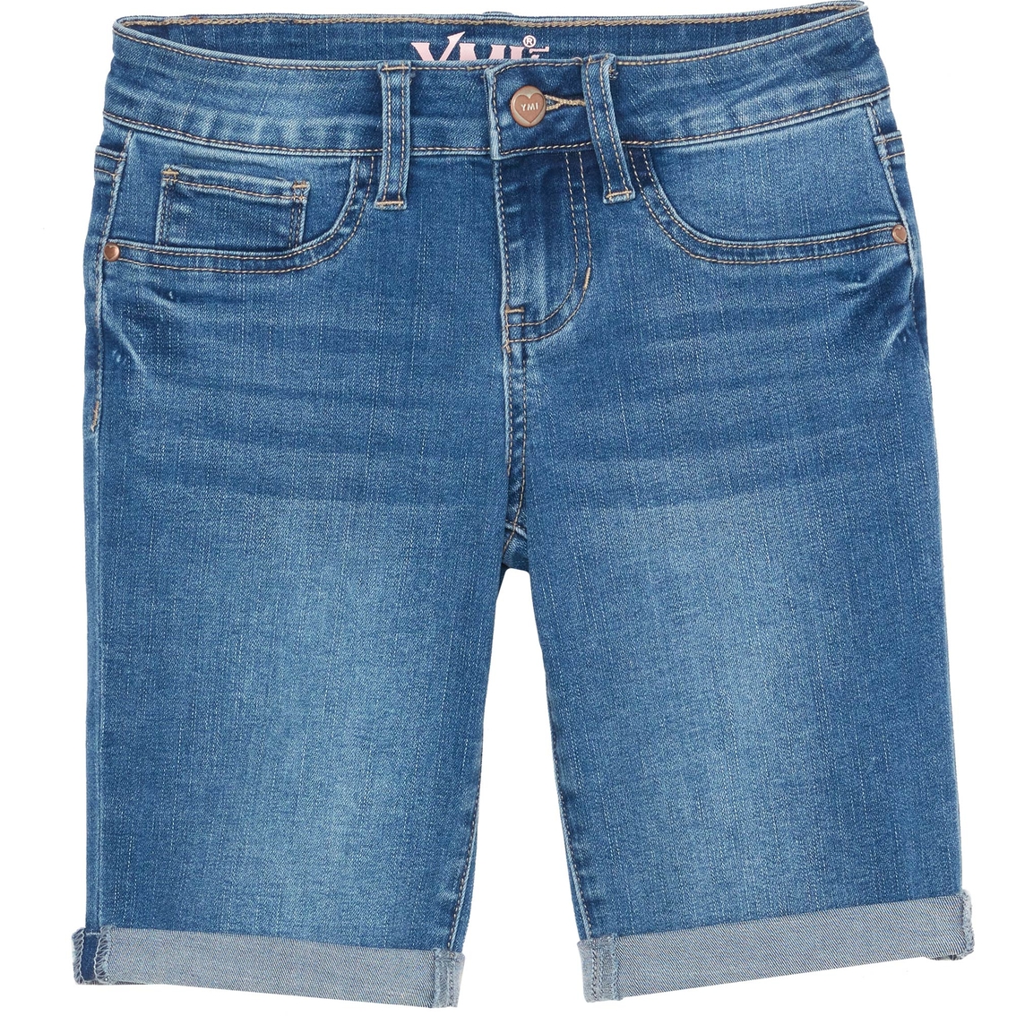 Ymi Jeans Girls Cuffed Denim Bermuda Shorts | Girls 7-16 | Clothing ...