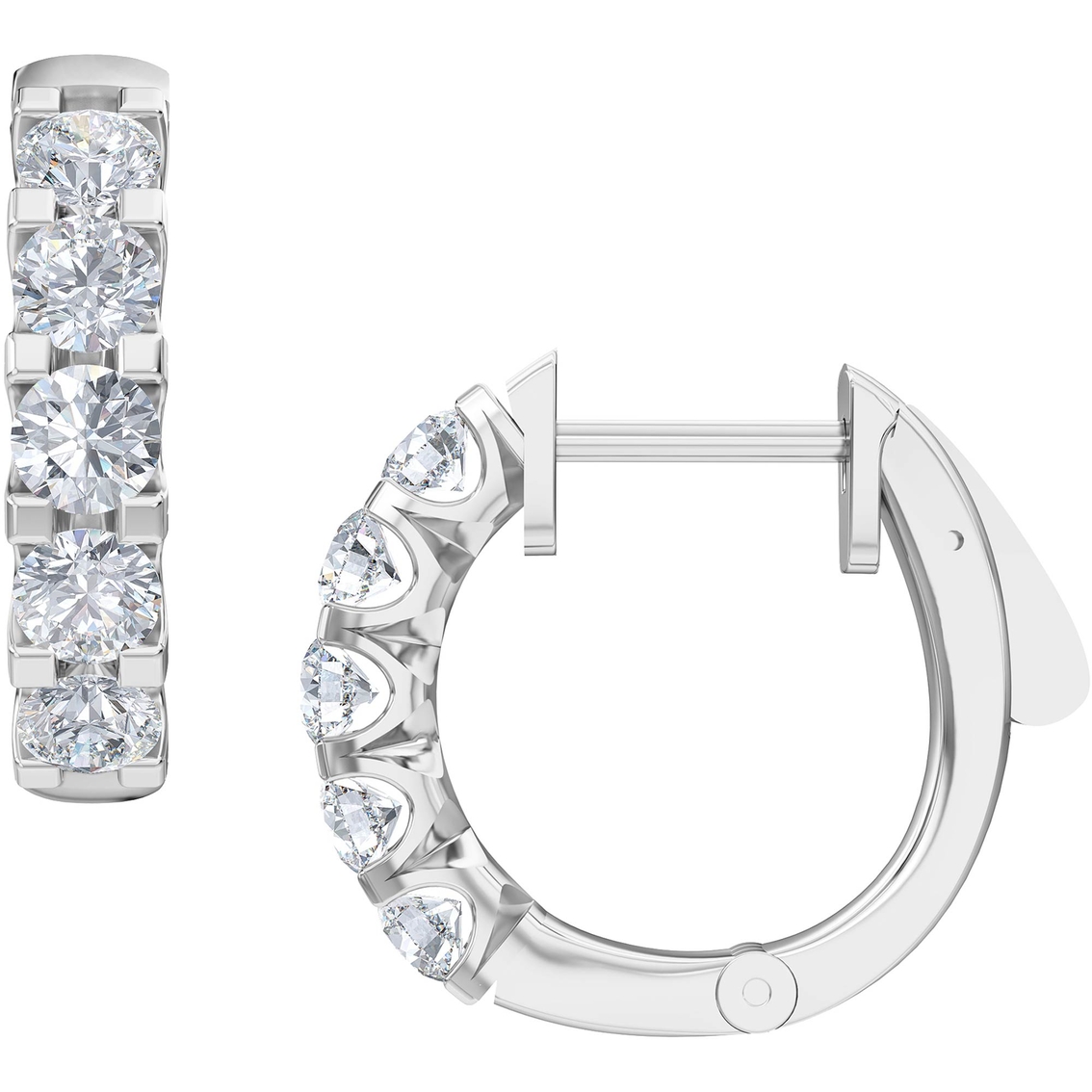 Above Love 14k 1 Ctw Lab Created Diamond Hoops Earrings Gsi Certified ...