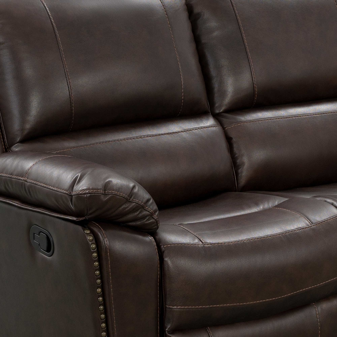 Abbyson Sorento Leather Reclining Sofa - Image 6 of 7