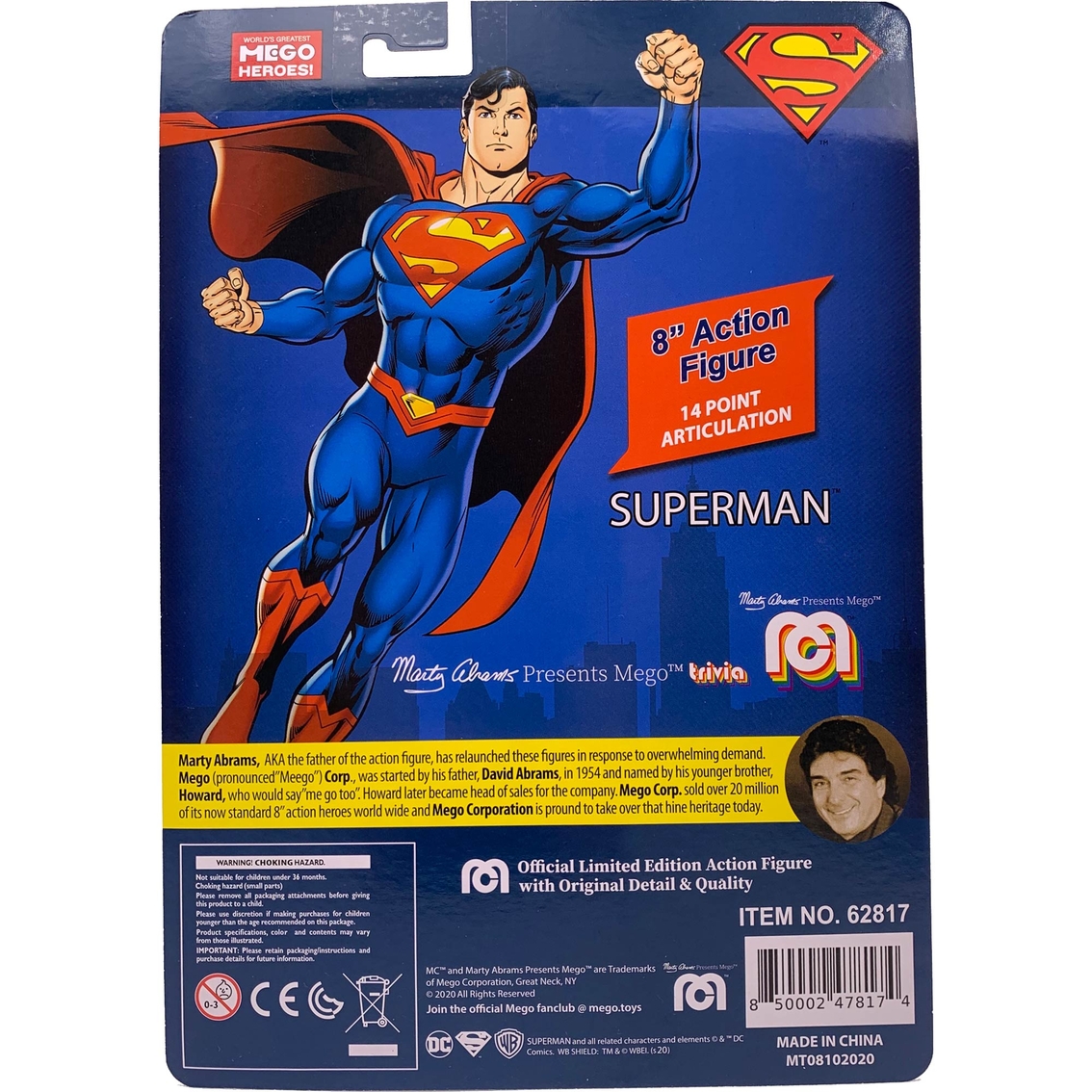 License 2 Play Superman 8 in. Mego Action Figure - Image 8 of 8