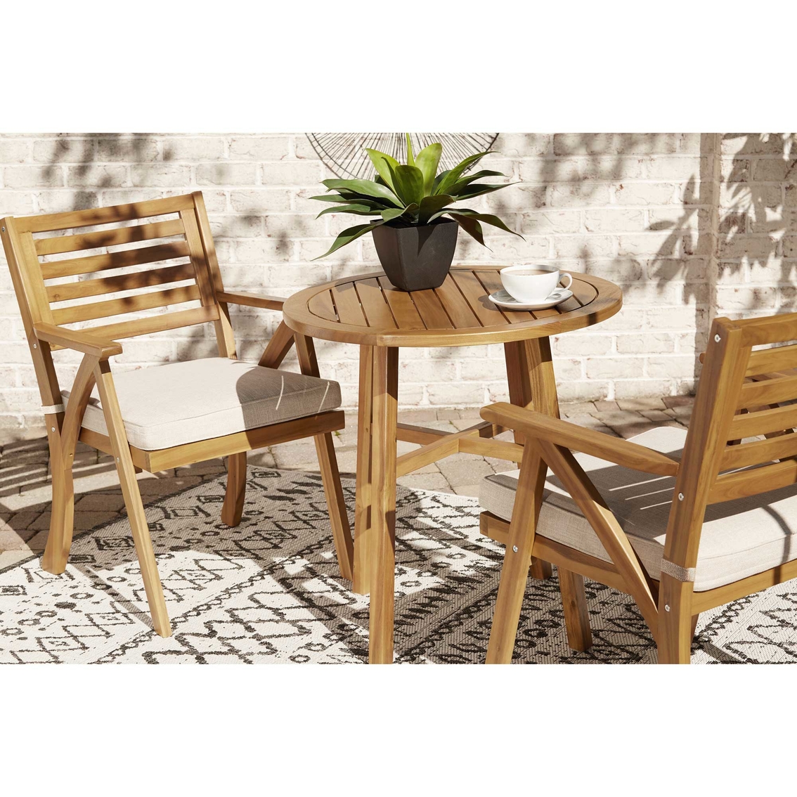 Signature Design by Ashley Vallerie 3 pc. Outdoor Bistro Table Set - Image 6 of 6