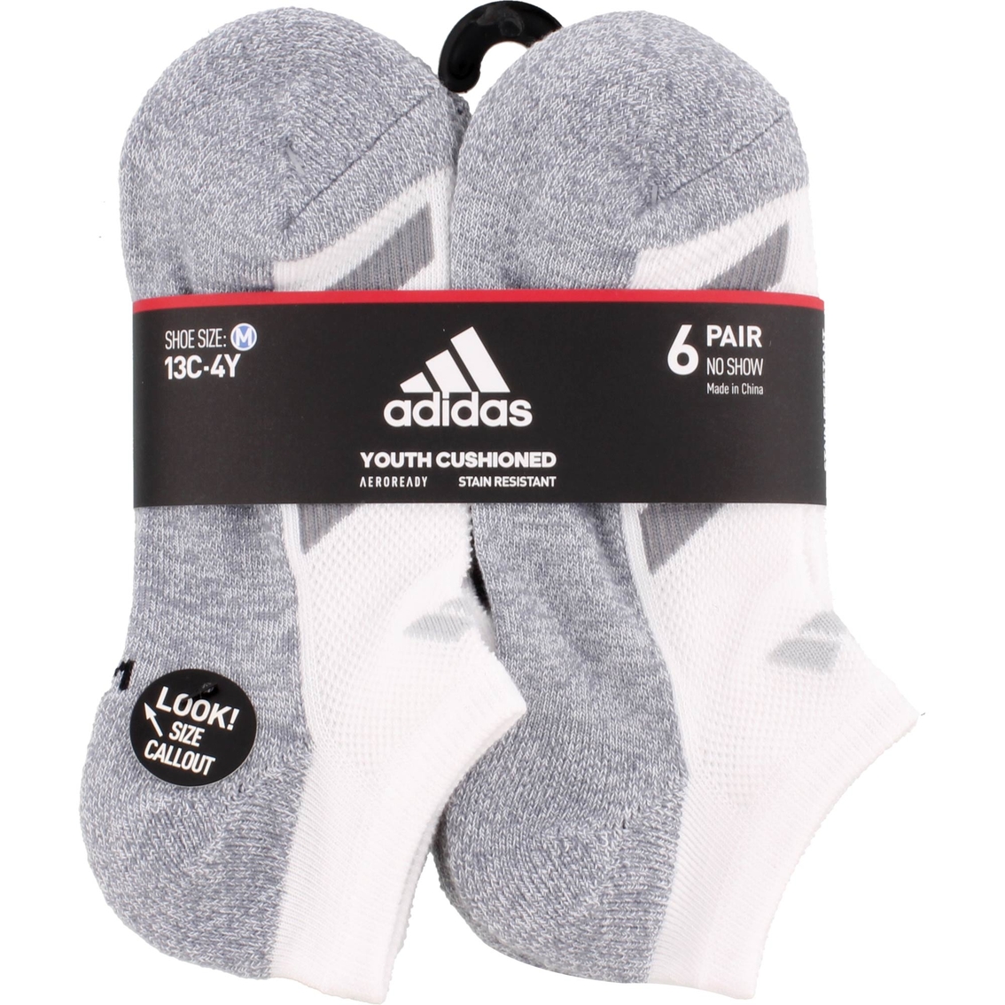 Adidas Little Boys Cushioned Angle Stripe No Show Socks 6 Pk. | Boys 8 ...