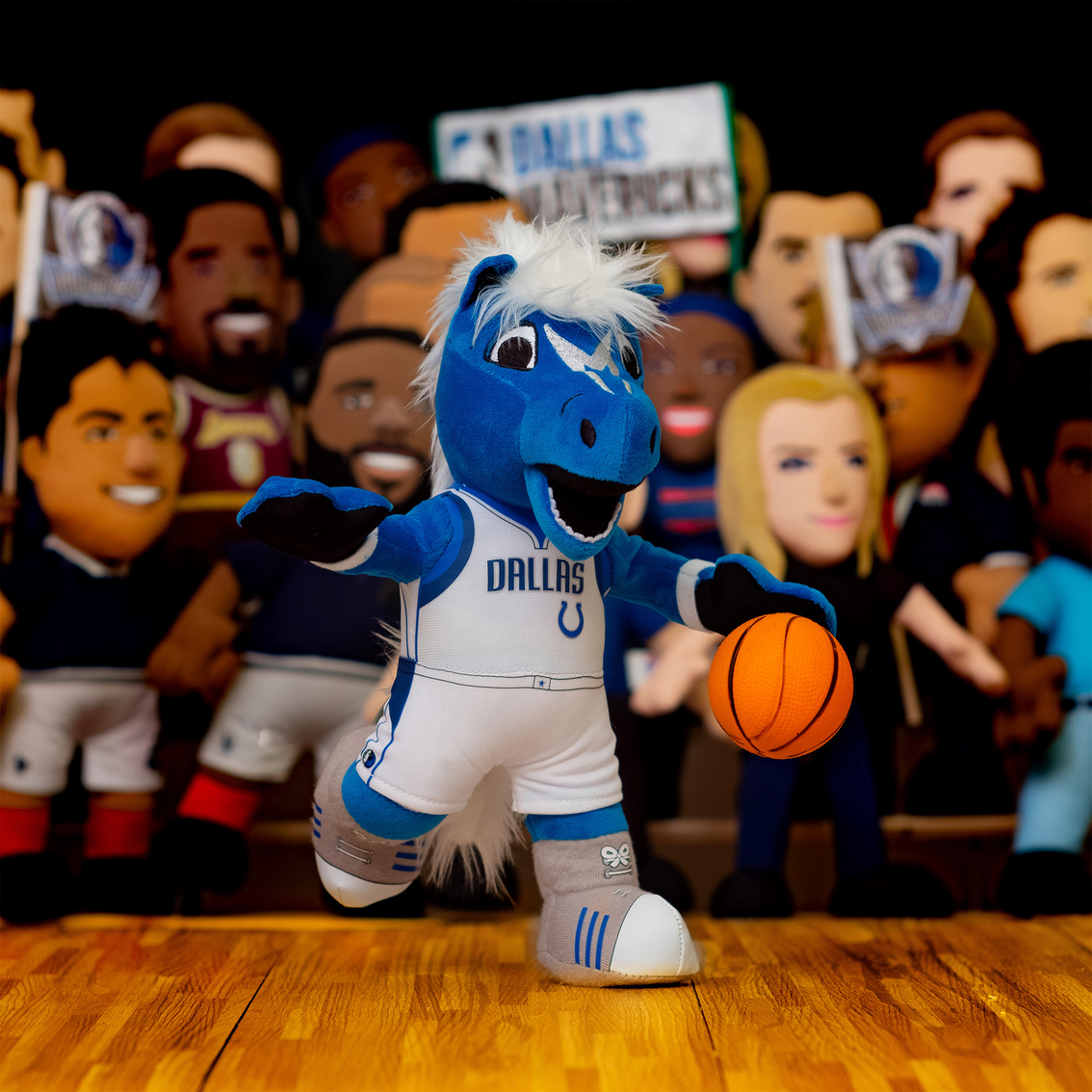 Bleacher Creatures NBA Dallas Mavericks Champ Mascot and Dirk Nowitzki Plush Set - Image 9 of 9