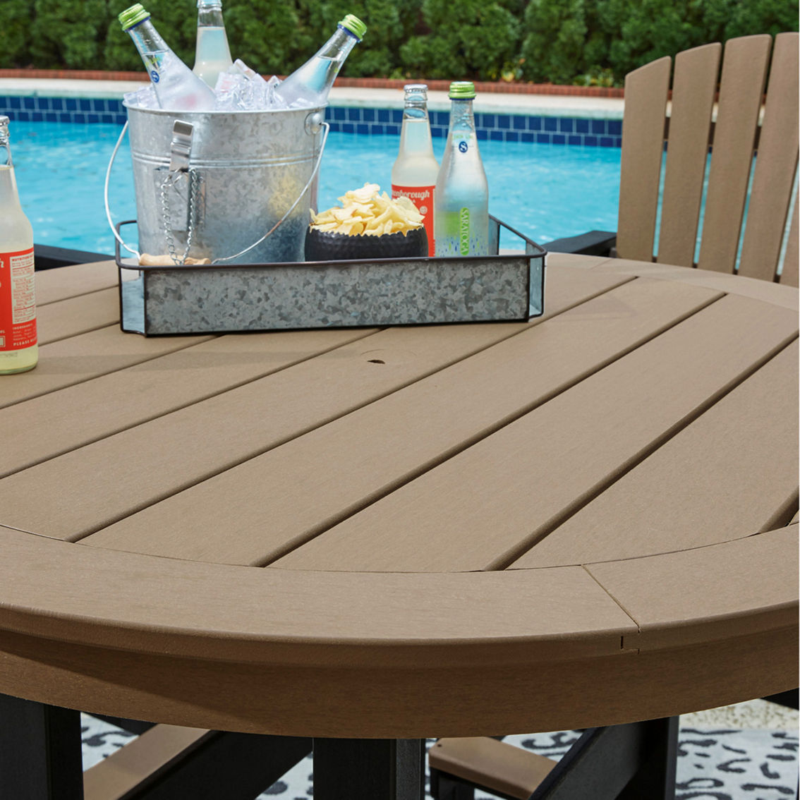 Signature Design by Ashley Fairen Trail 5 pc. Outdoor Bar Table Set - Image 4 of 6