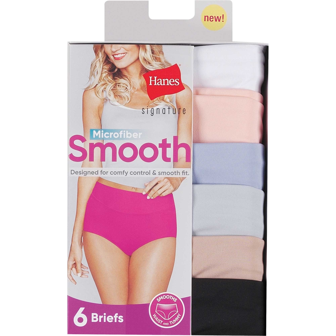 Hanes Microfiber Smooth Briefs 6 Pk., Panties, Clothing & Accessories