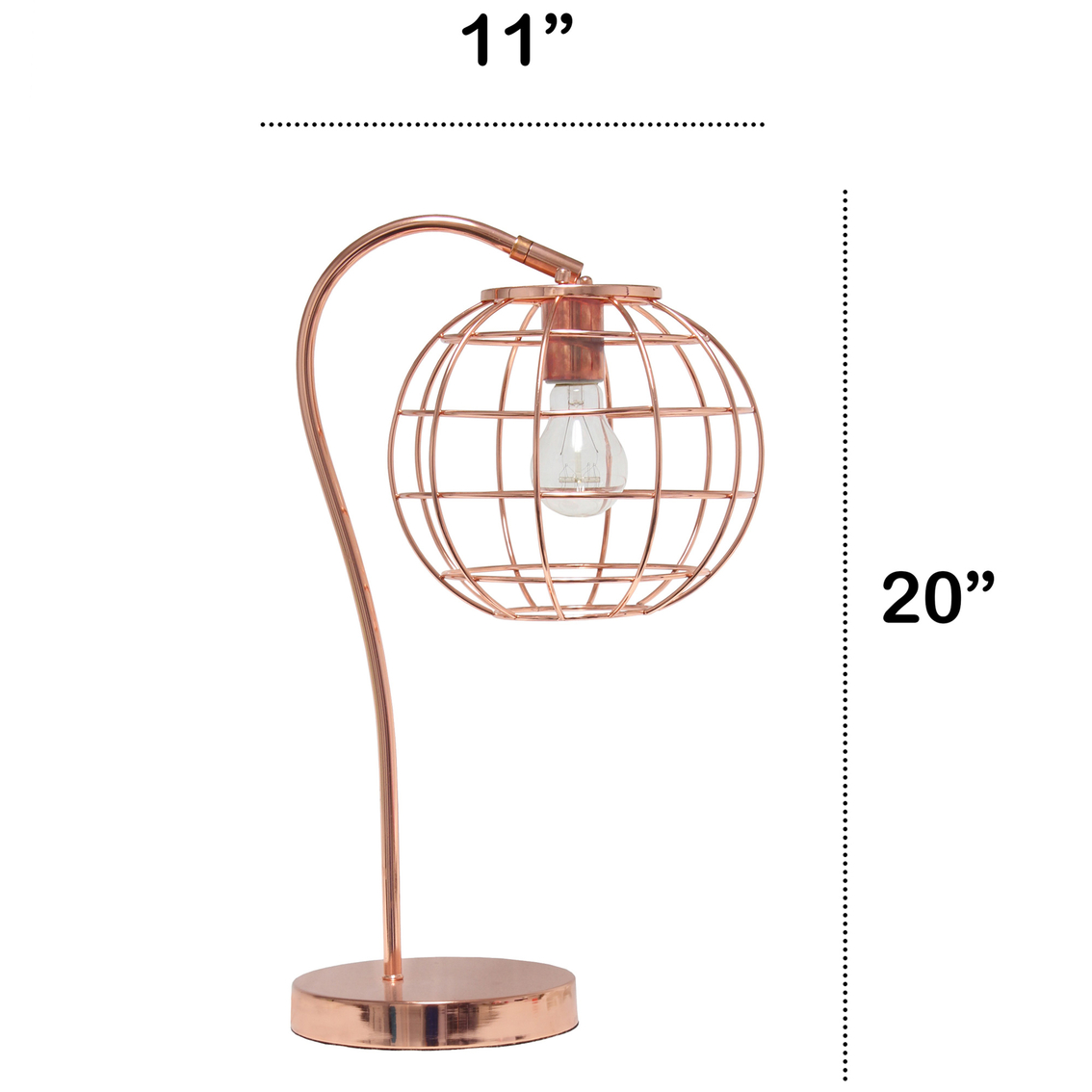 Lalia Home 20 in. Arched Metal Cage Table Lamp - Image 7 of 7