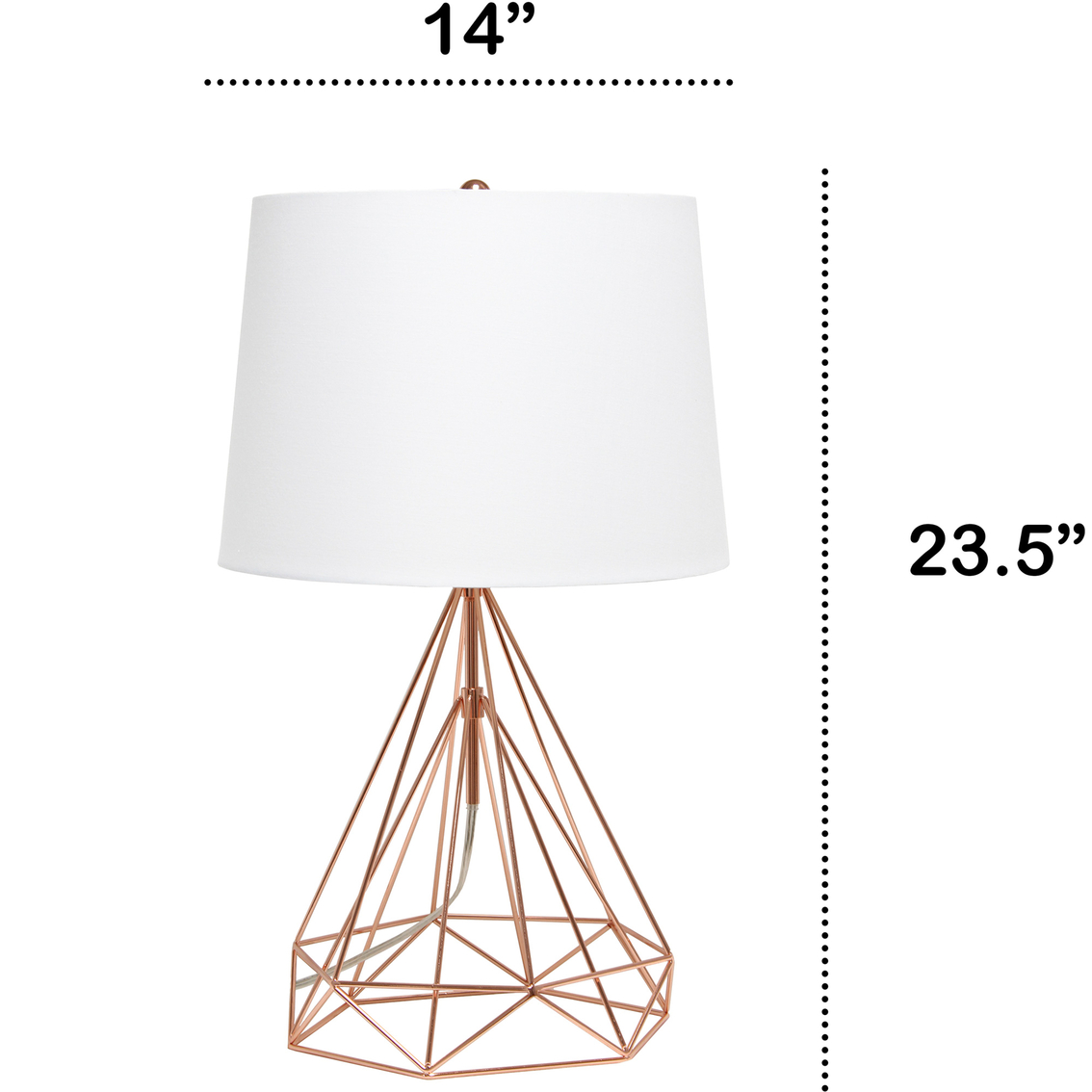 Lalia Home 23.5 in. Geometric Matte Wired Table Lamp with Fabric Shade - Image 8 of 8