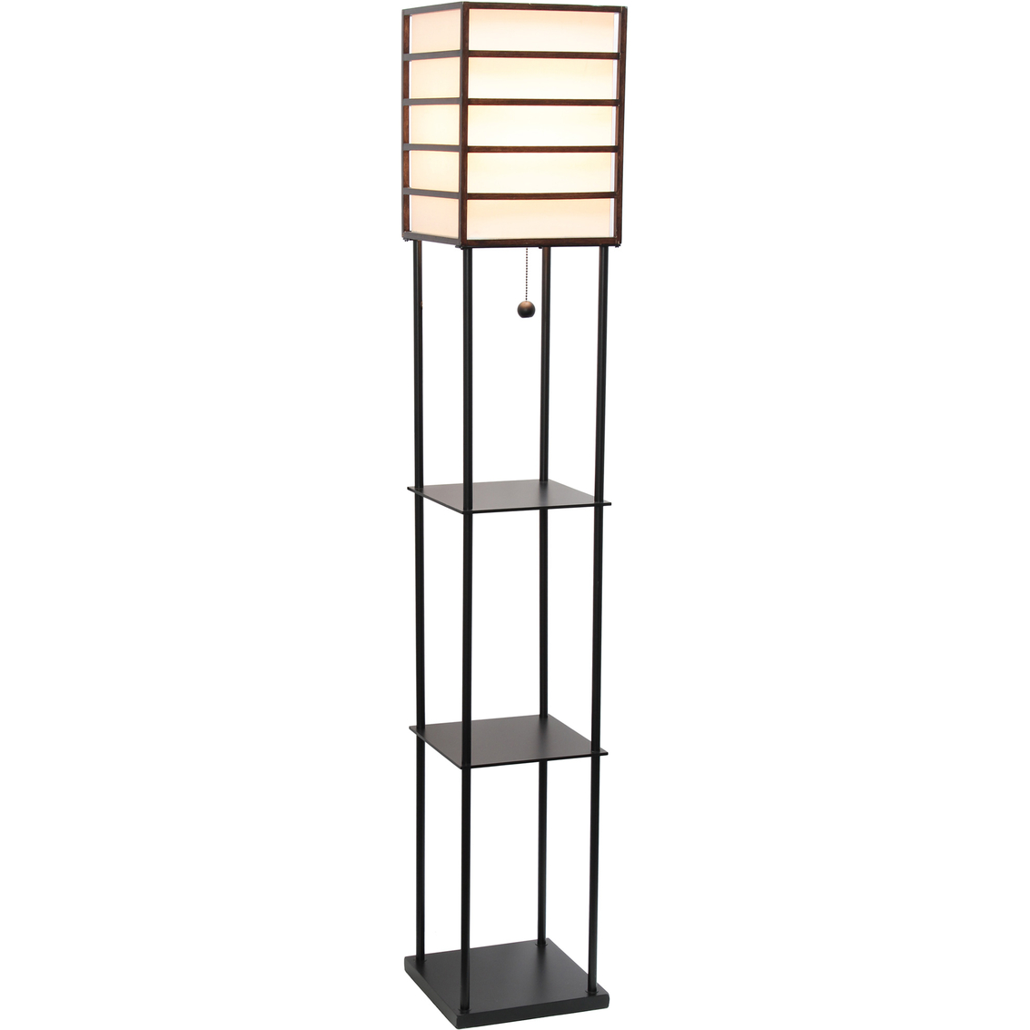 Lalia Home Metal Etagere 60 in. Floor Lamp with Storage Shelves - Image 2 of 7