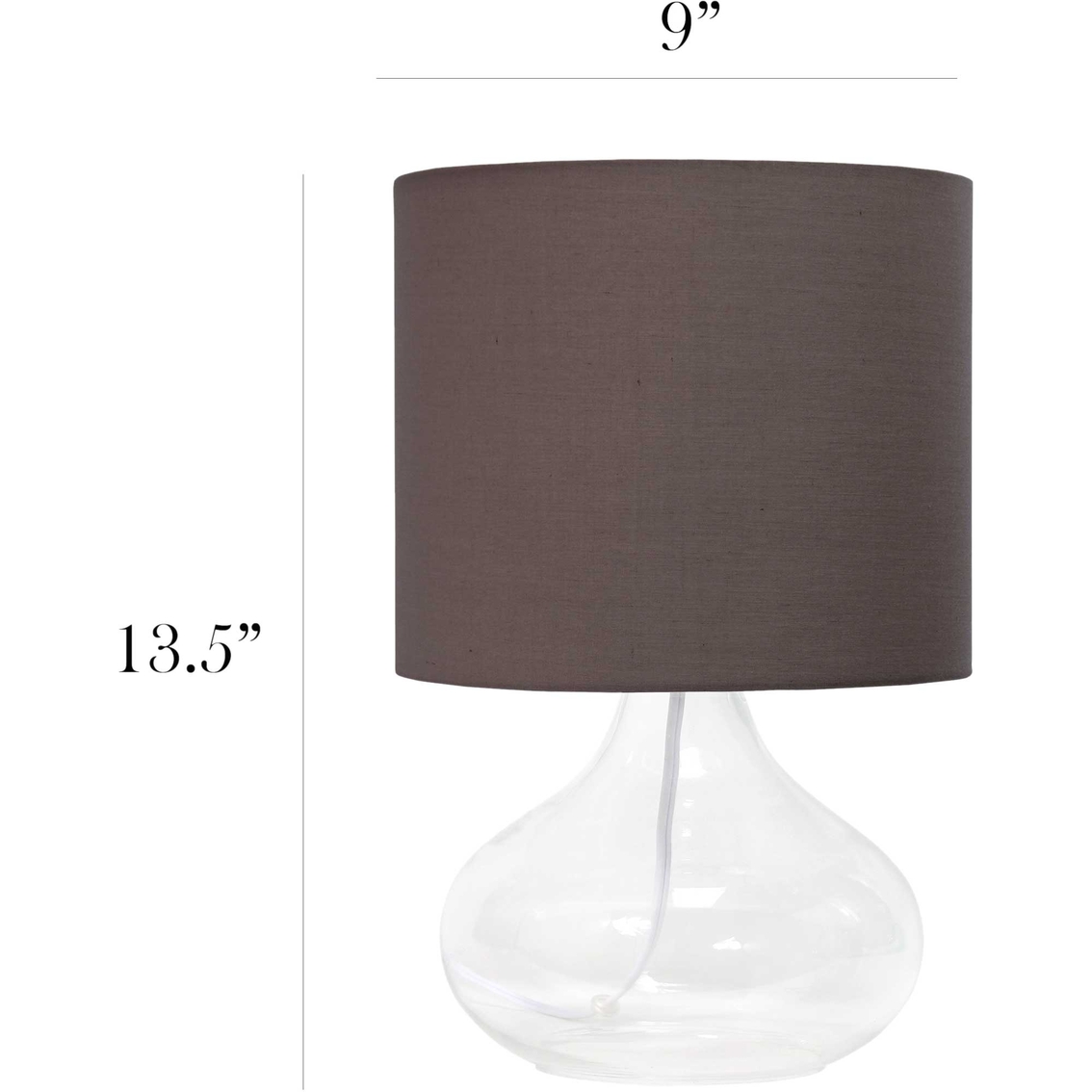 Simple Designs Glass Raindrop 13.5 in. Table Lamp - Image 9 of 9