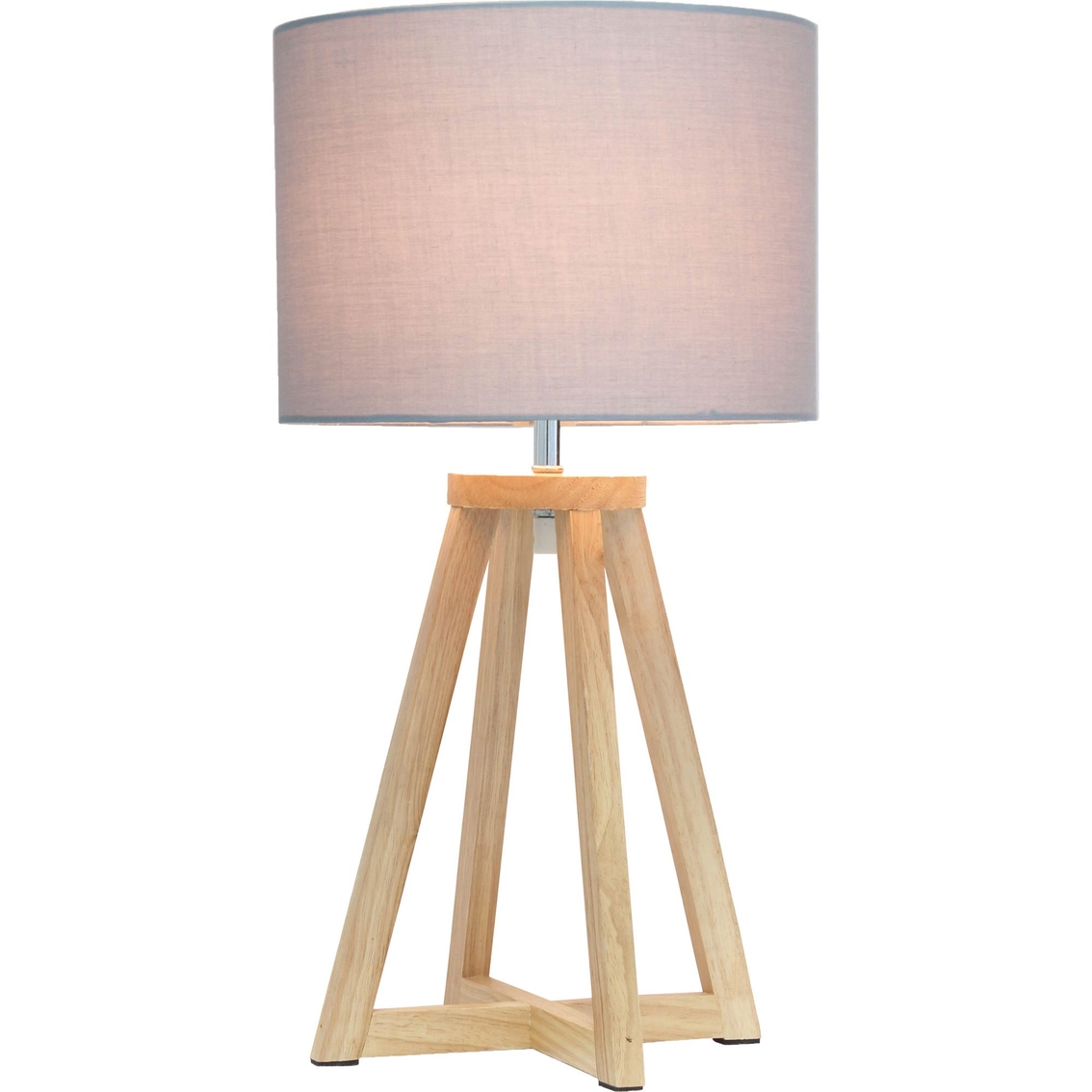 Simple Designs Triangular Wood 19 in. Table Lamp with Fabric Shade - Image 2 of 3