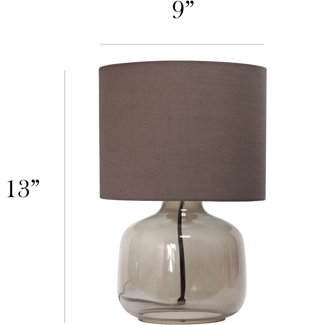 Simple Designs 13 in. Glass Table Lamp - Image 8 of 8