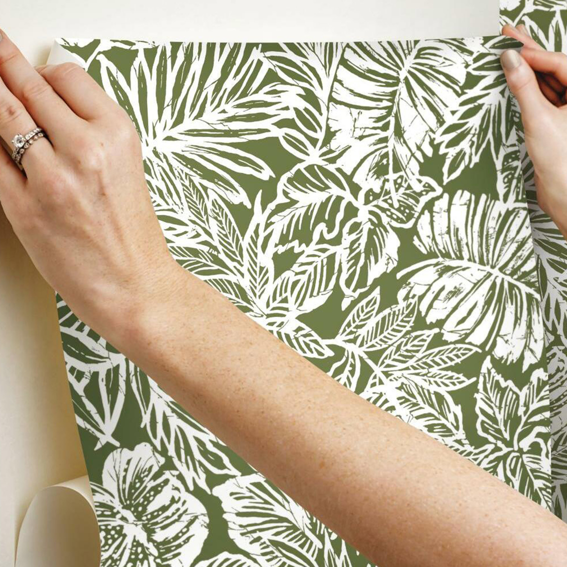 RoomMates Batik Tropical Leaf Peel and Stick Wallpaper - Image 3 of 7