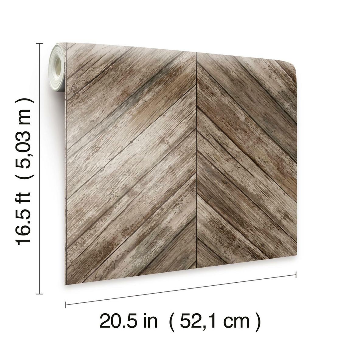 RoomMates Herring Bone Wood Boards Peel and Stick Wallpaper - Image 4 of 8