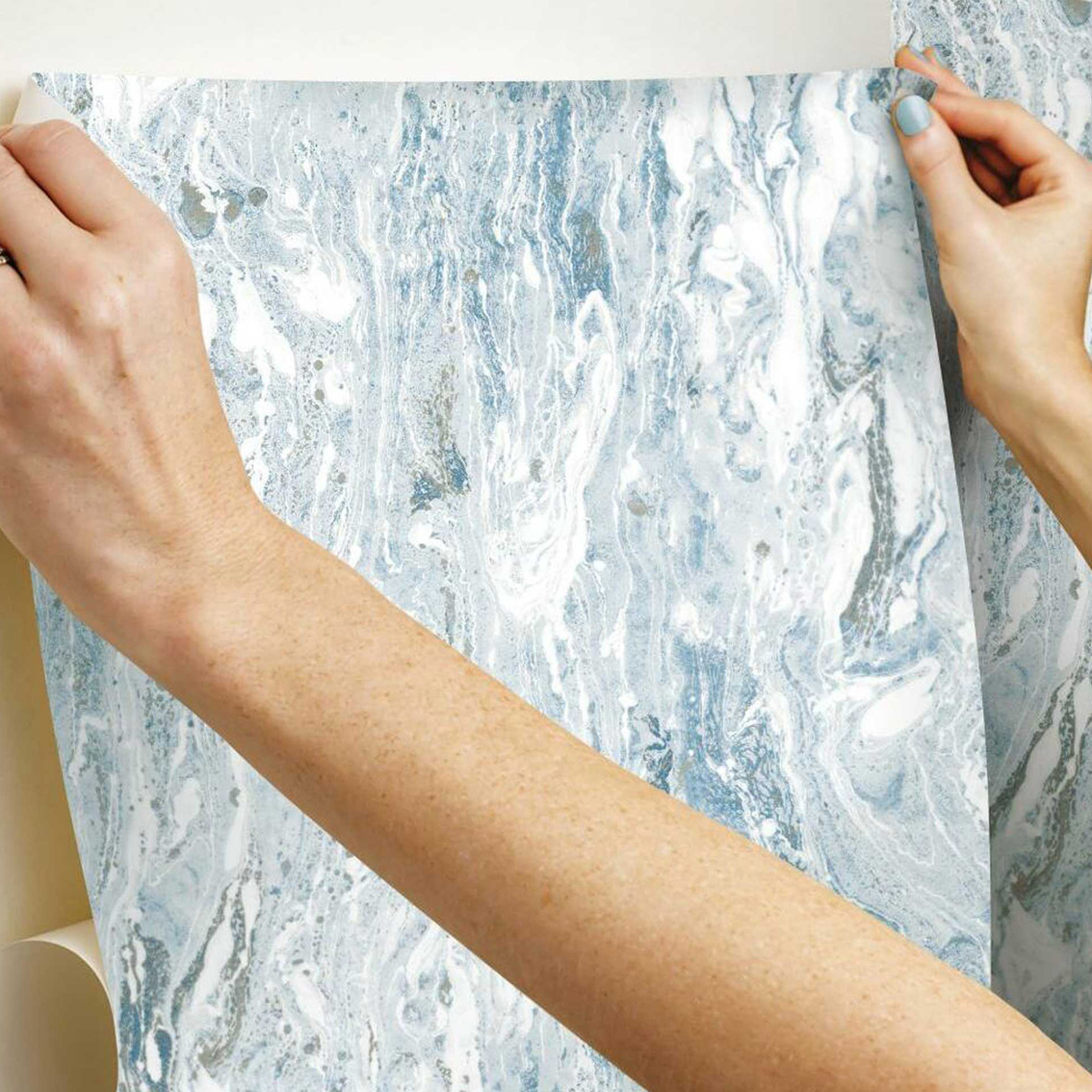 RoomMates Blue Marble Seas Peel and Stick Wallpaper - Image 2 of 10