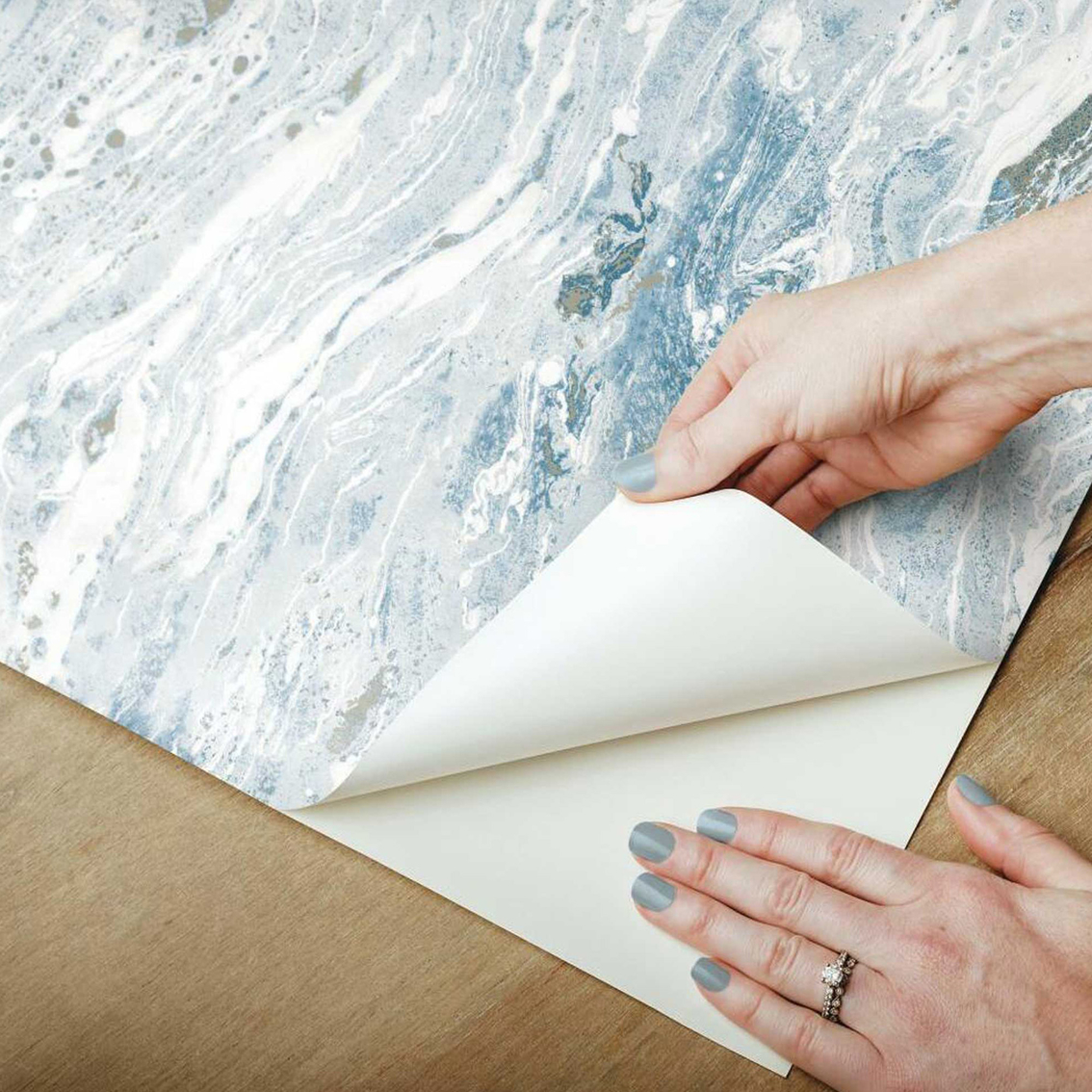 RoomMates Blue Marble Seas Peel and Stick Wallpaper - Image 3 of 10