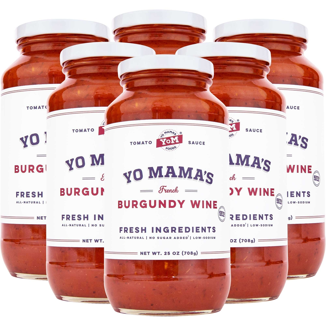 Yo Mama's Keto and Paleo Burgundy Wine Pasta Sauce 6 pk., 25 oz. each
